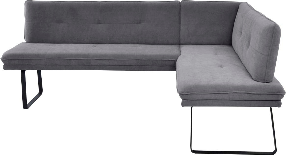 K+W Komfort & Wohnen Eckbank 1 Stk. tlg. Polstereckbank in Spitzkissenoptik, Sitz und Rücken gesteppt