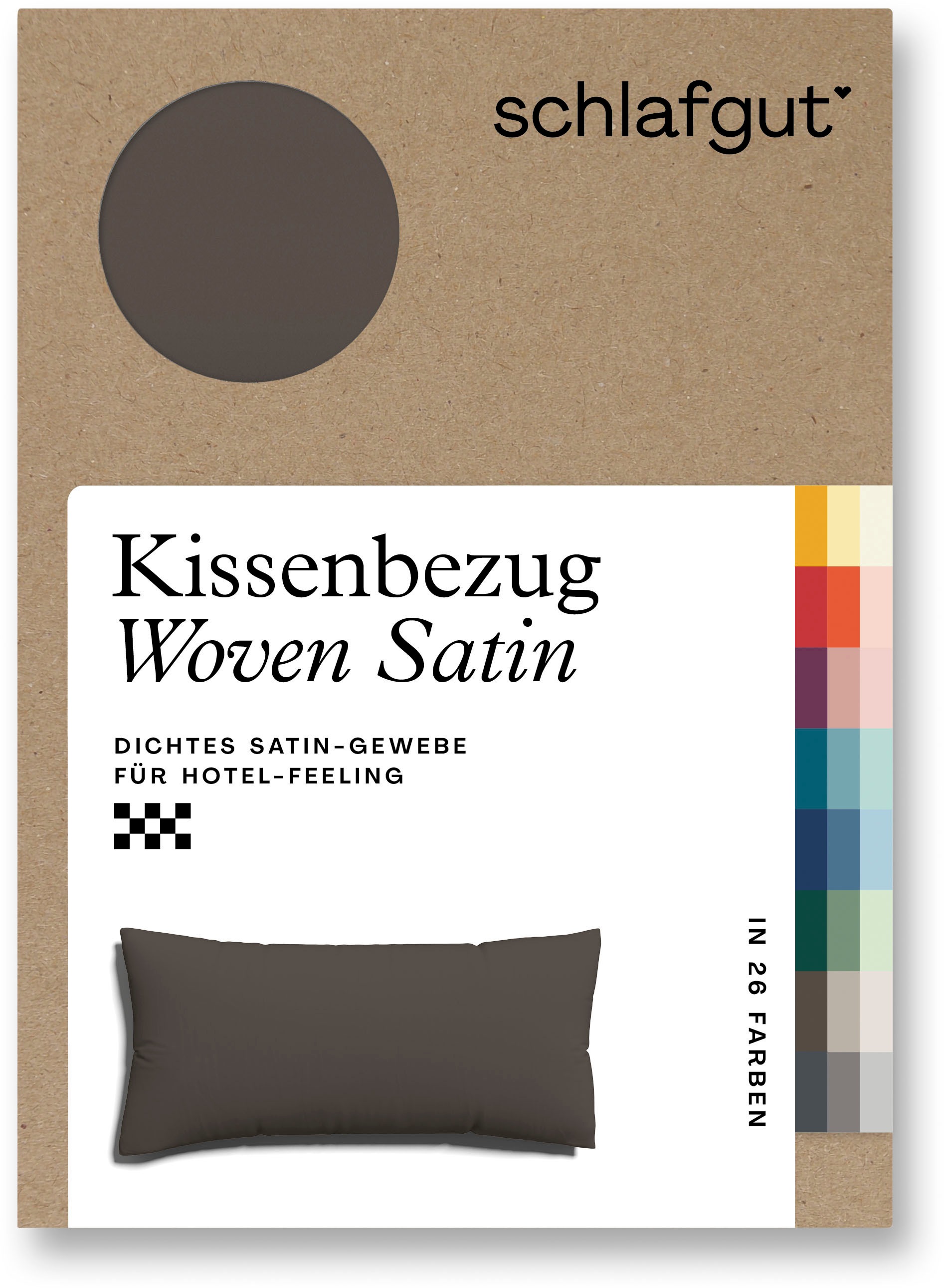 Schlafgut Kissenbezug »Woven Satin aus Mako-Baumwolle, langlebig, pflegeleicht, dicht gewebt«, (1 St.), Kissenhülle mit Reißverschluss, passender Bettbezug erhältlich