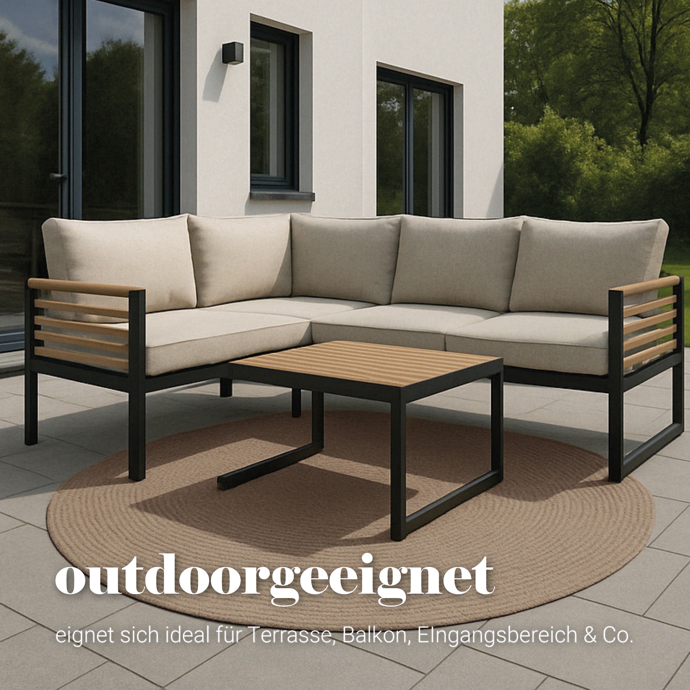 ASTRA Teppich »Paris«, rund, 8 mm Höhe, In- und Outdoor geeignet, Aussenbereich, Wohnzimmer