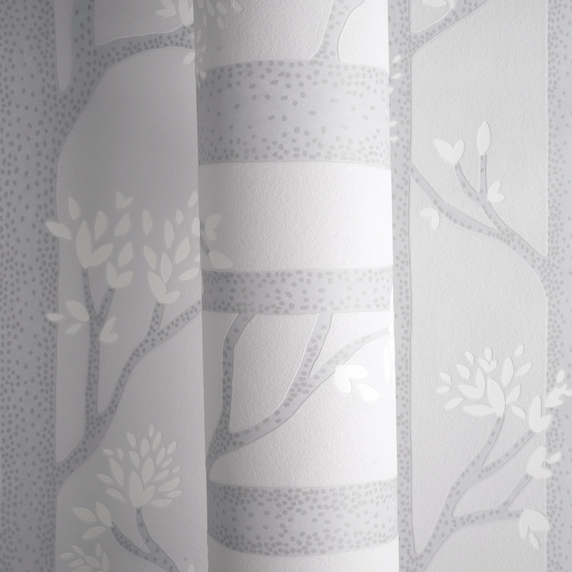 living walls Vliestapete »Kids Studio Wald – Baum Vliestapete für Kinder« Wald | grafisch | leicht glänzend glatt Stilisiertes Waldmotiv mit Bäumen, Zweigen und feinen Blättern