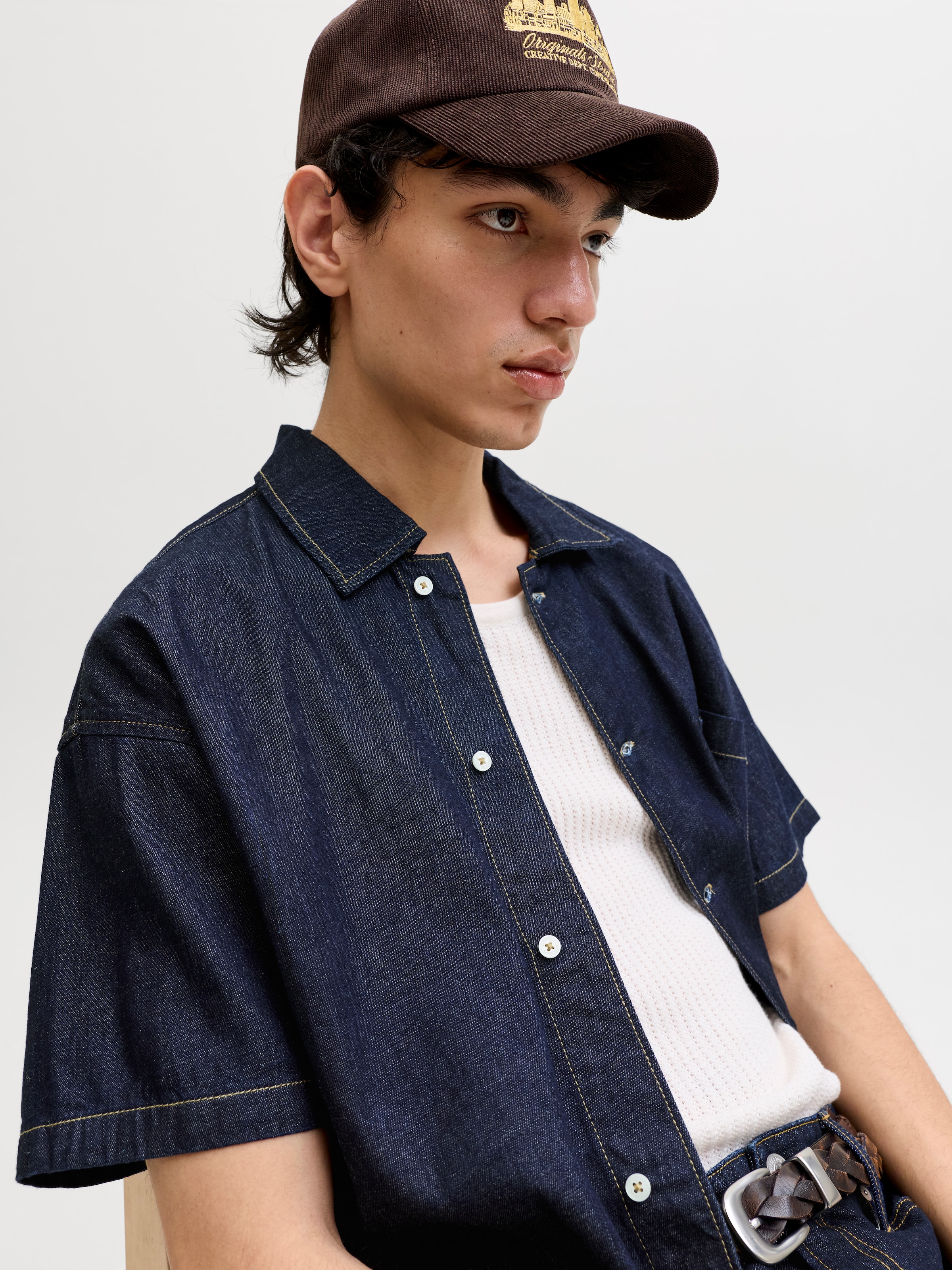 Jack & Jones Jeanshemd »JJORGAUSTIN DENIM SHIRT SS LN« Baumwolle, regular fit