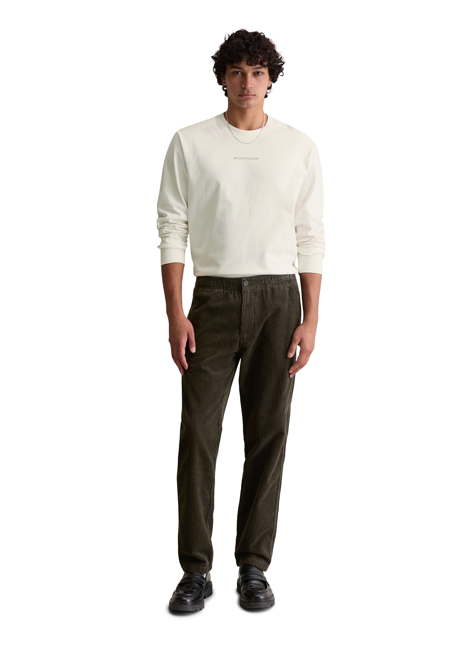 Marc O'Polo DENIM Cordhose, normale Bundhöhe, Tapered Fit, Elastischer Bund
