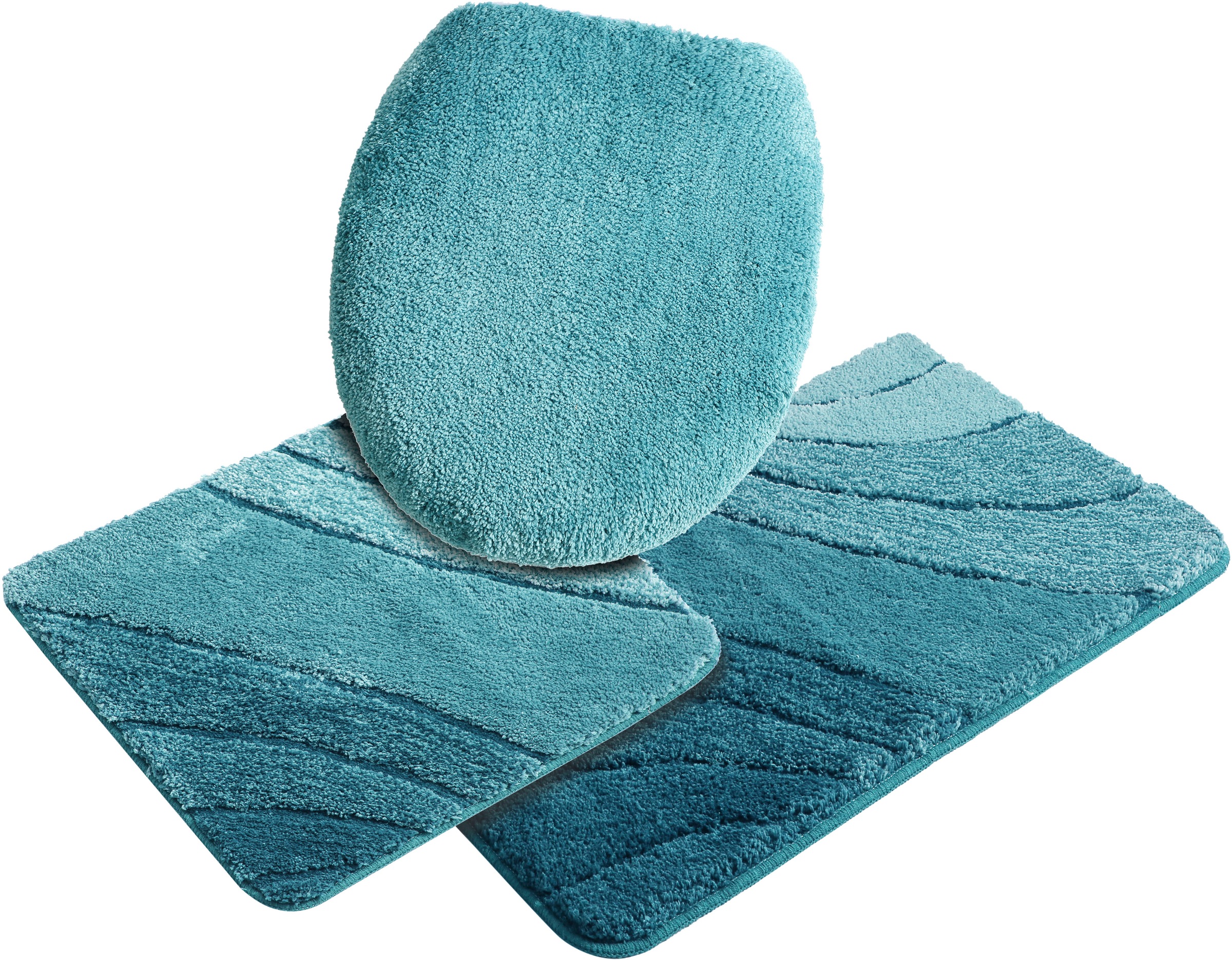 OTTO home Badematte »Josie, Badvorleger, Badezimmer Teppich« Höhe 20 mm rutschhemmend beschichtet fußbodenheizungsgeeignet | schnell trocknend | strapazierfähig Badteppich, Badematten, rechteckig, rund & als 3-tlg. Set erhältlich