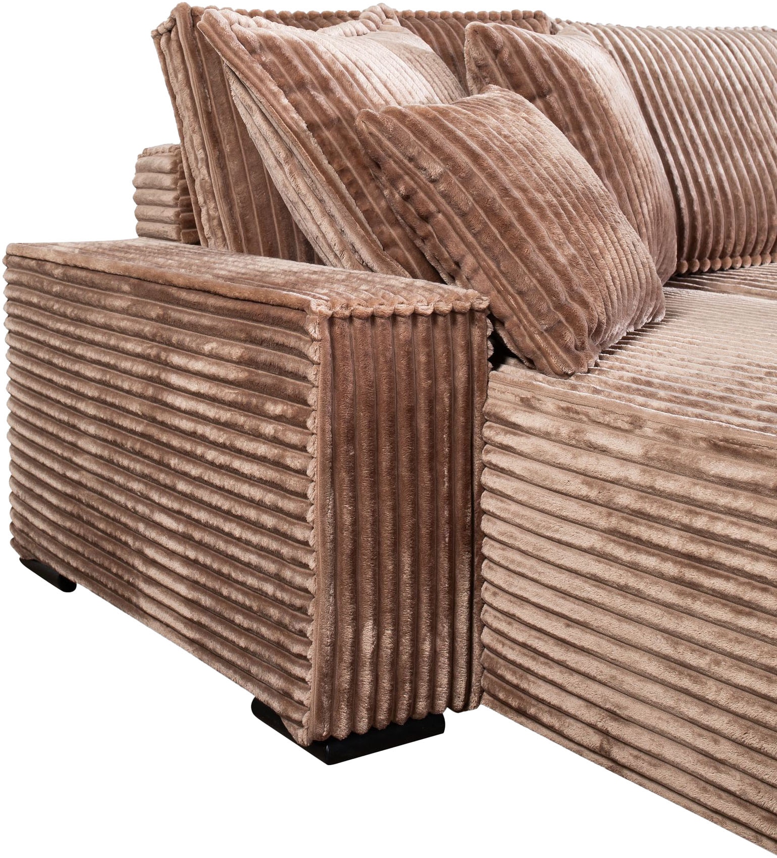 COLLECTION AB Wohnlandschaft »Manhattan U-Form, B: 313 cm, in Breit- oder Normalcord« Schlaffunktion, Bettkasten & Zierkissen, Federkern