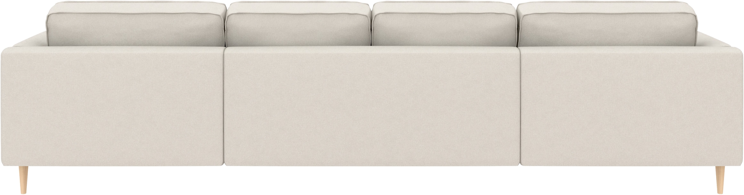 Home affaire Wohnlandschaft »Booster, whlw. mit Schlaffunktion & Bettkasten, Fuß Buche lackiert« Sofa in U-Form, Breite 305 cm, in Cord oder Struktur
