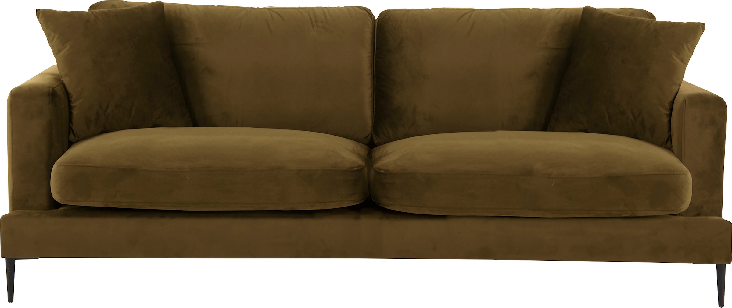 Leonique 3-Sitzer »Cozy elegantes Designsofa, Maße B/T/H: 211/97/80 cm« mit losen Kissen und Metallbeinen