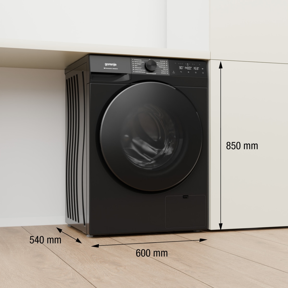 GORENJE Waschmaschine G400 »W53G494A1P1B« 9 kg 1400 U/min selbstreinigende Waschmittelschublade, FastWash