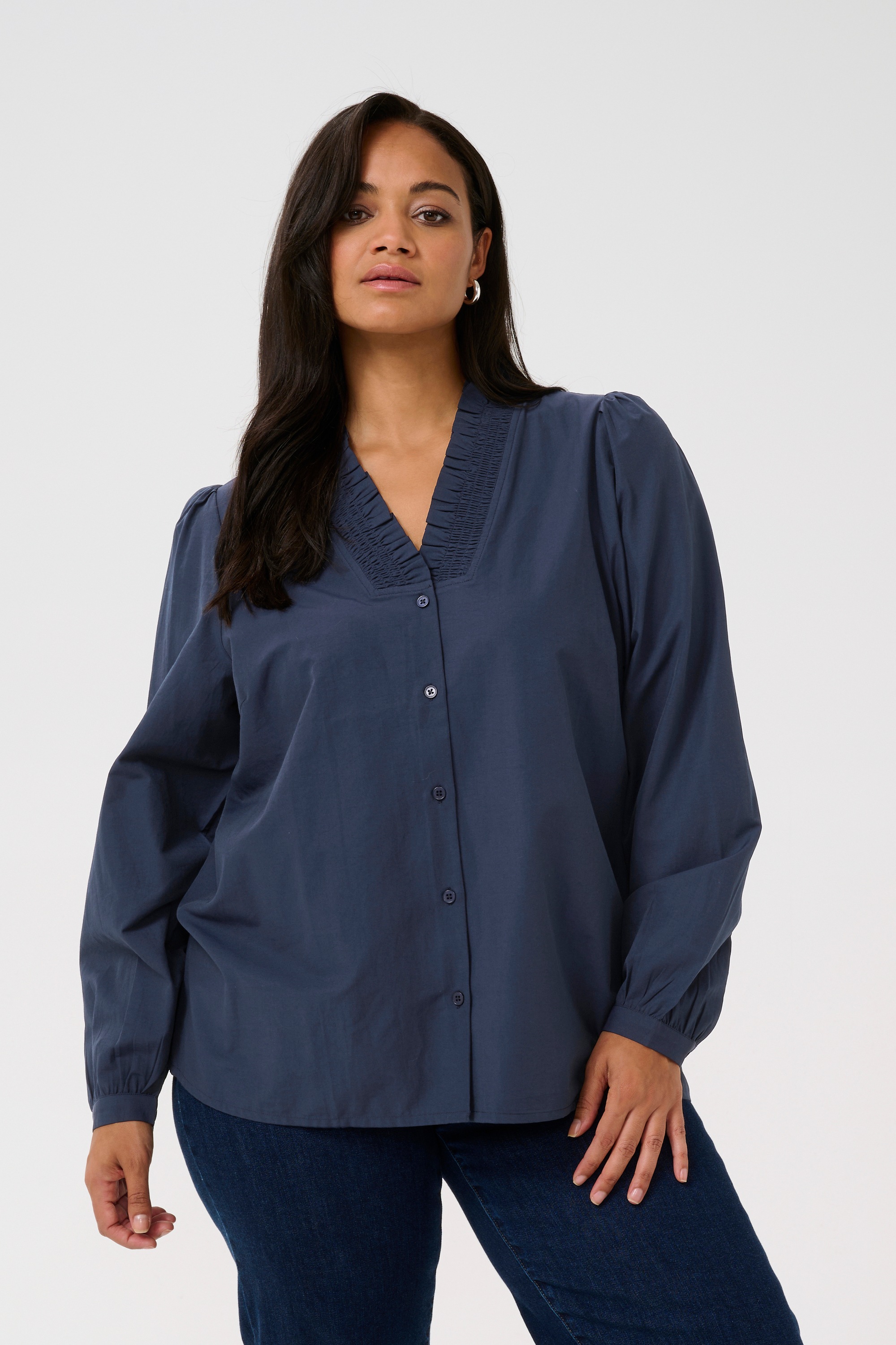 KAFFE Langarmbluse »Damen Bluse langarm KAmaia«