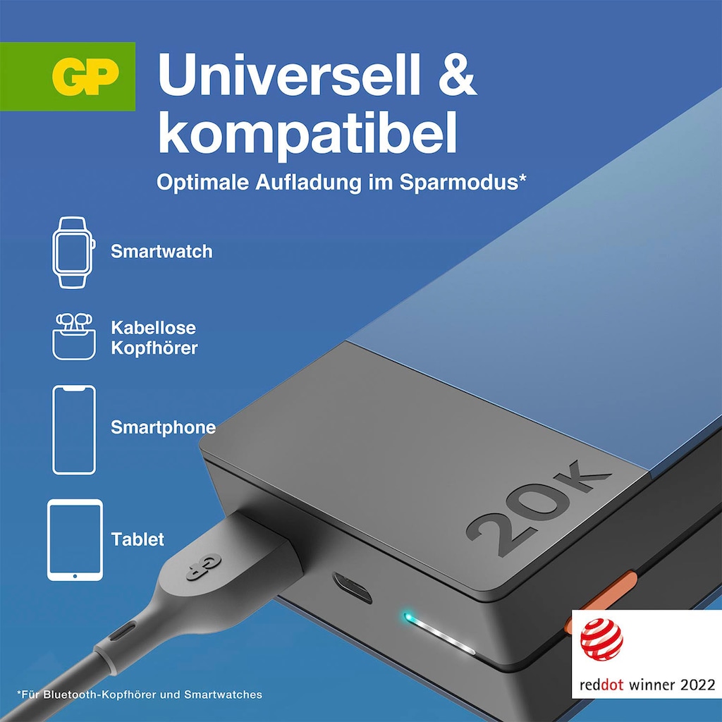 GP Batteries Powerbank »M20B«, 20000 mAh, 3,7 V