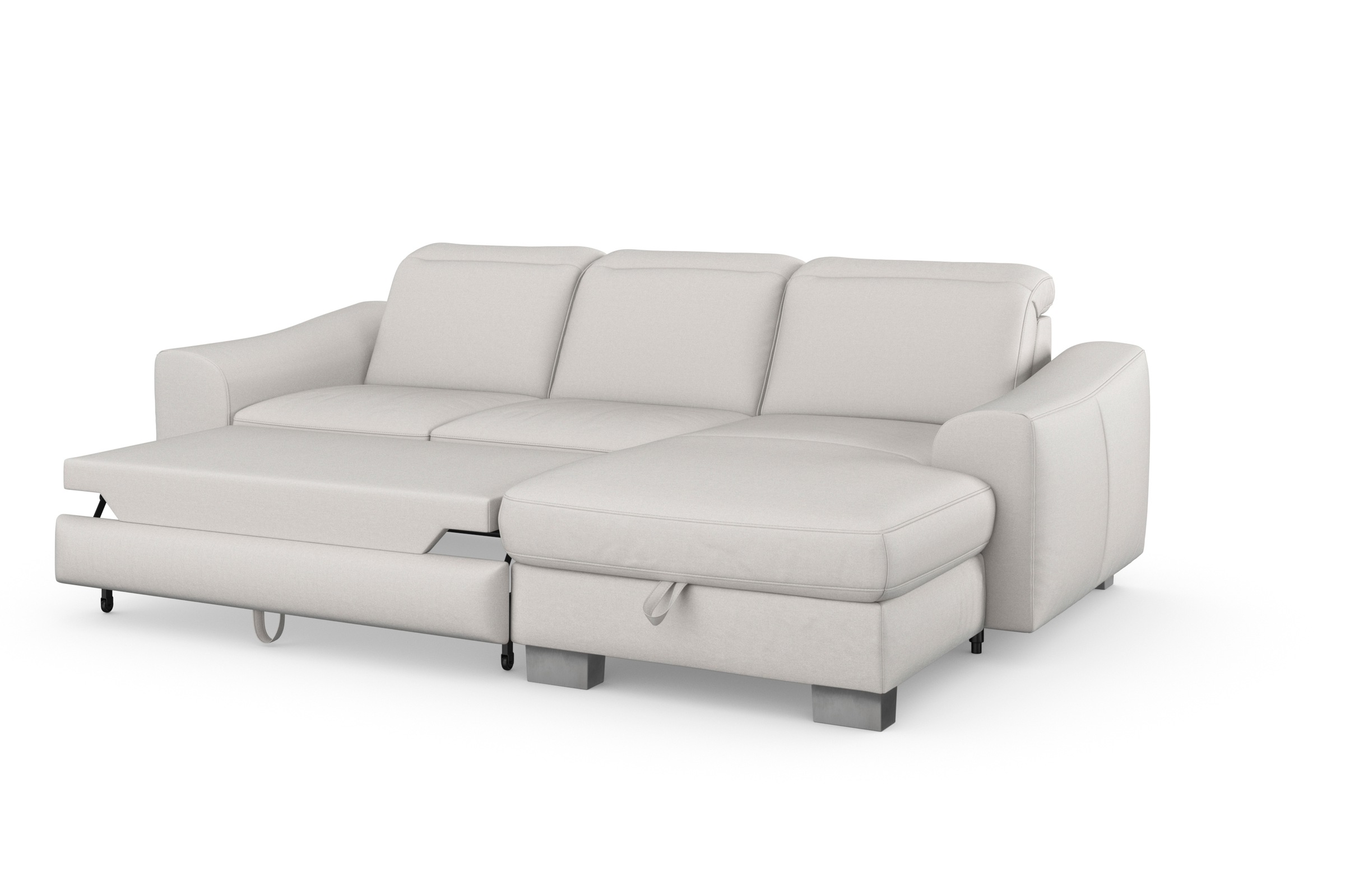 sit&more Ecksofa »Dundee L-Form«, mit Federkern und Edelstahlfüßen, wahlweise mit Kopfteilverstellung