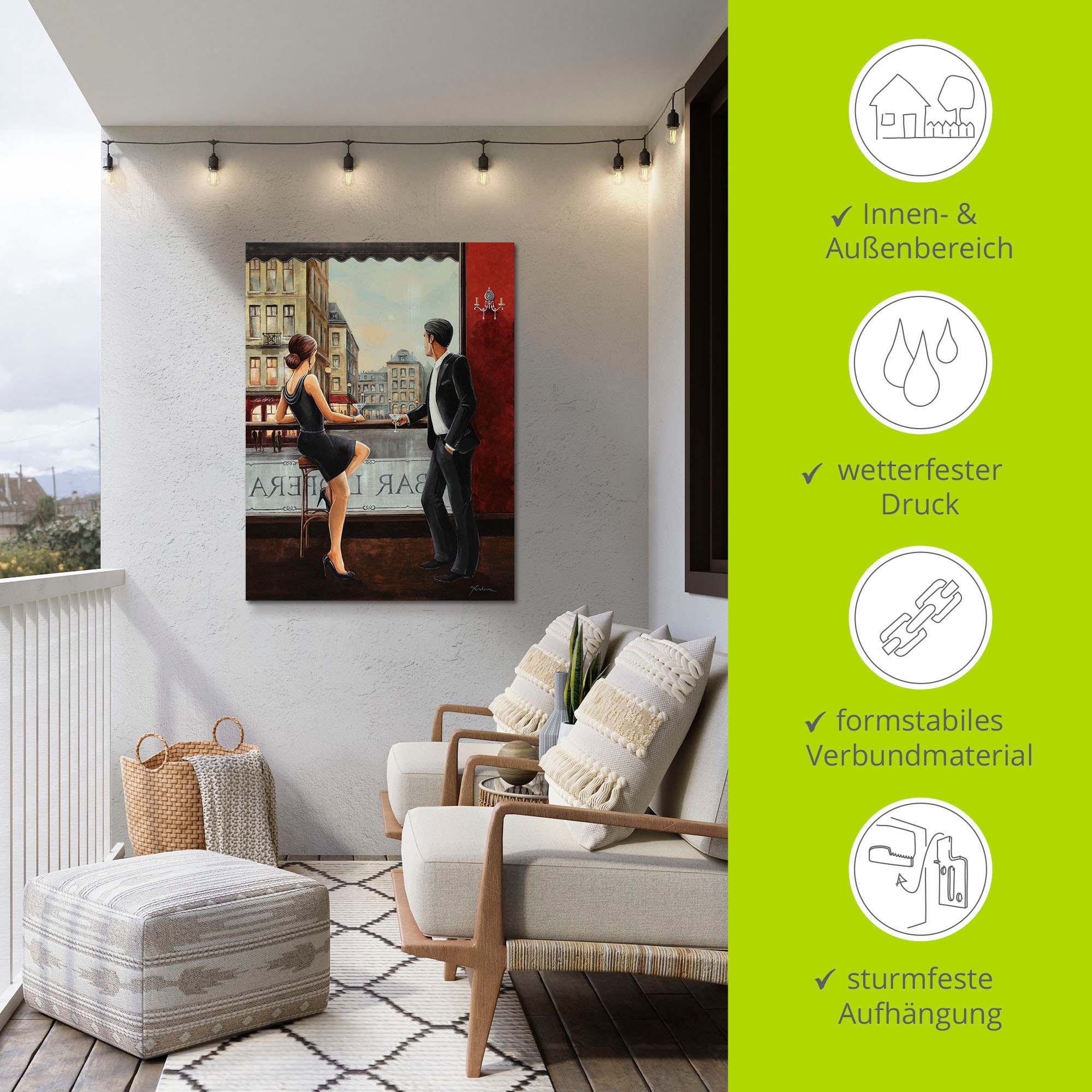 Artland Wandbild »Bar«, Bar & Lounges, (1 St.), als Alubild, Outdoorbild, Leinwandbild, Poster, Wandaufkleber