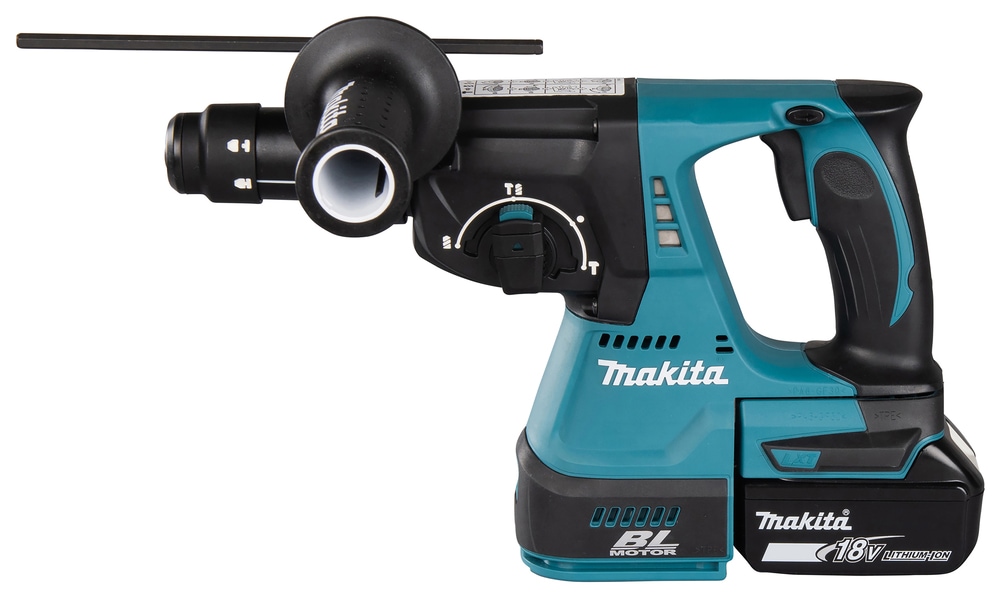 Makita Kombihammer »DHR243RTJ«, (Set), für SDS-PLUS 18 V, 5,0 Ah, inkl. Akku, Ladegerät und Koffer