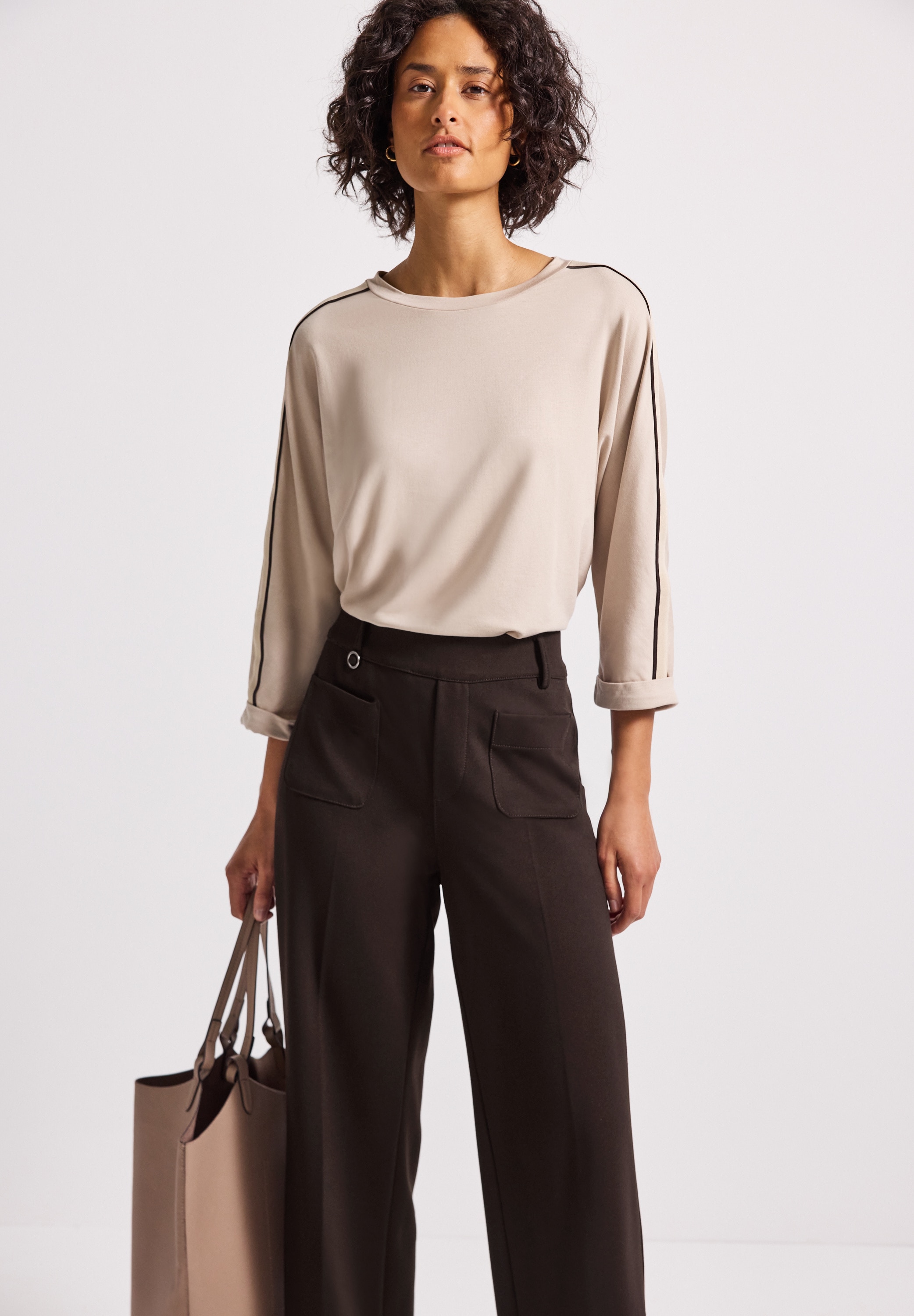 STREET ONE Stoffhose, Straight Leg, High Waist