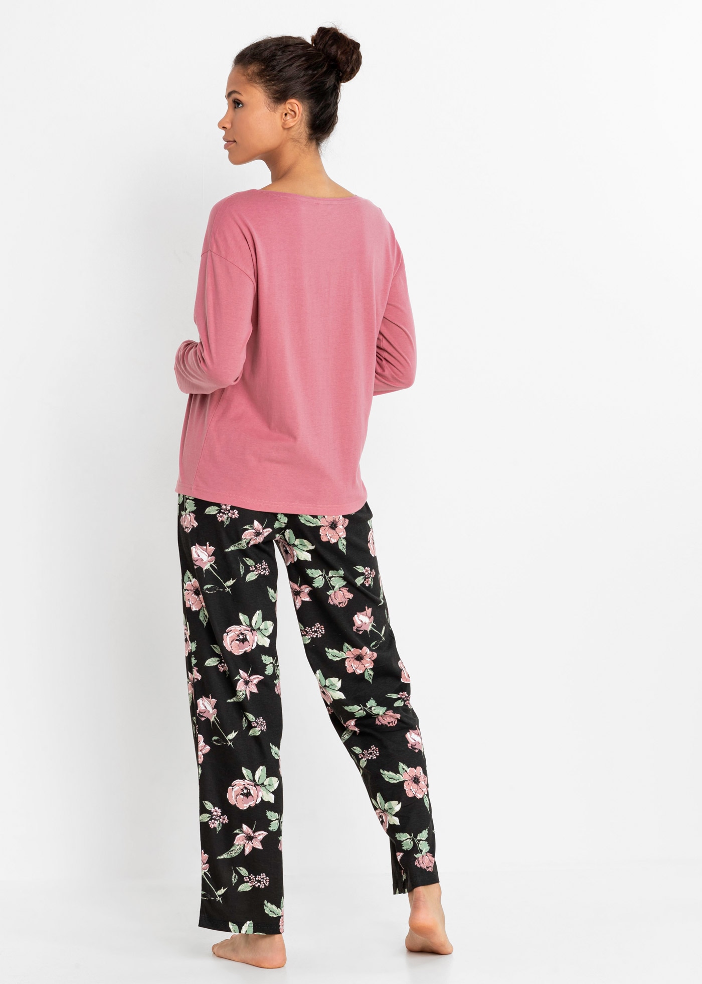 bonprix Pyjama Set, 2 bequeme Passform, aus Baumwolle