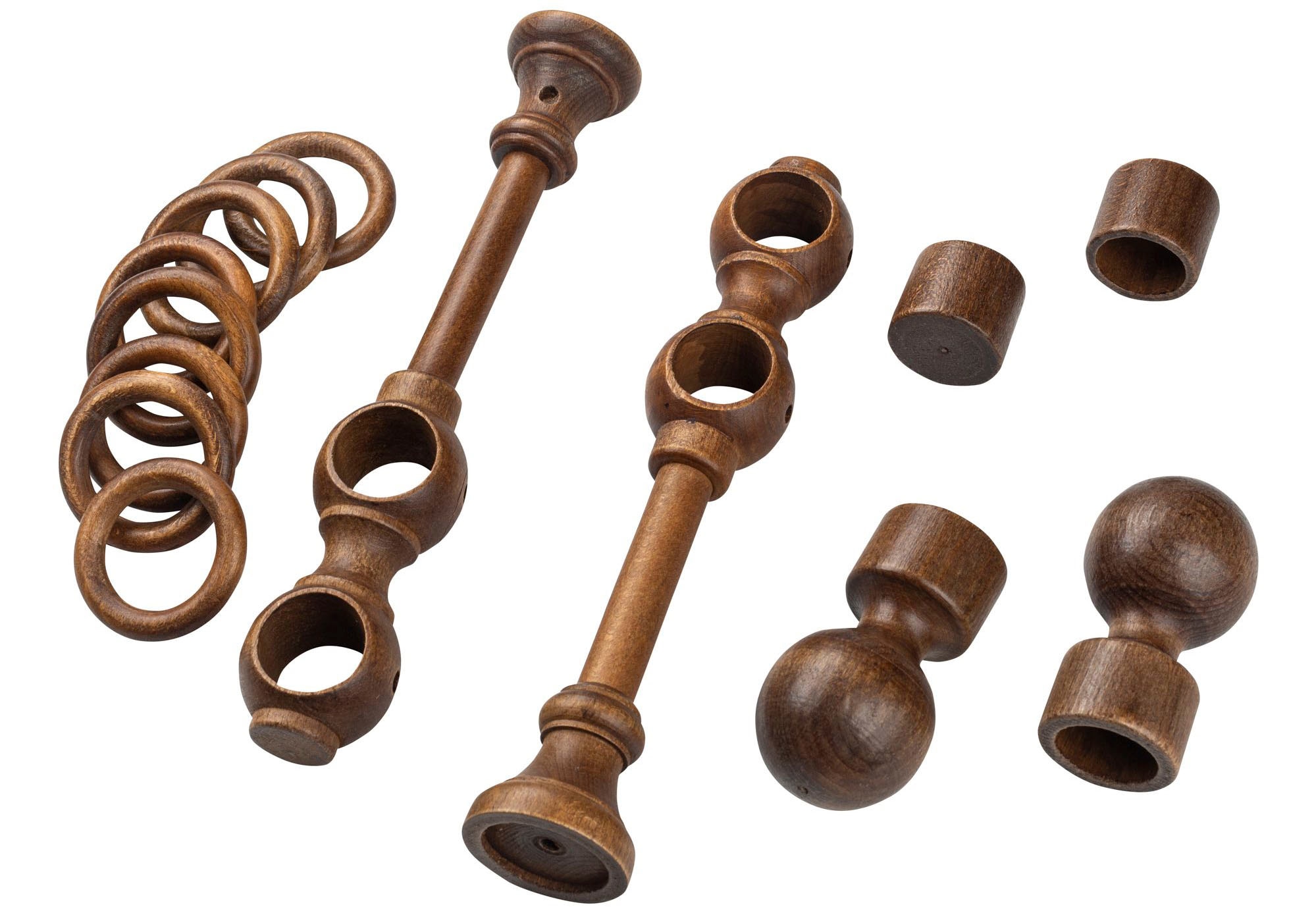 SN DECO GROUP Gardinenstange »Giro« 2 läufig-läufig Fixmaß 28 mm, Holz, verschiedene Längen und Farben, Komplettset