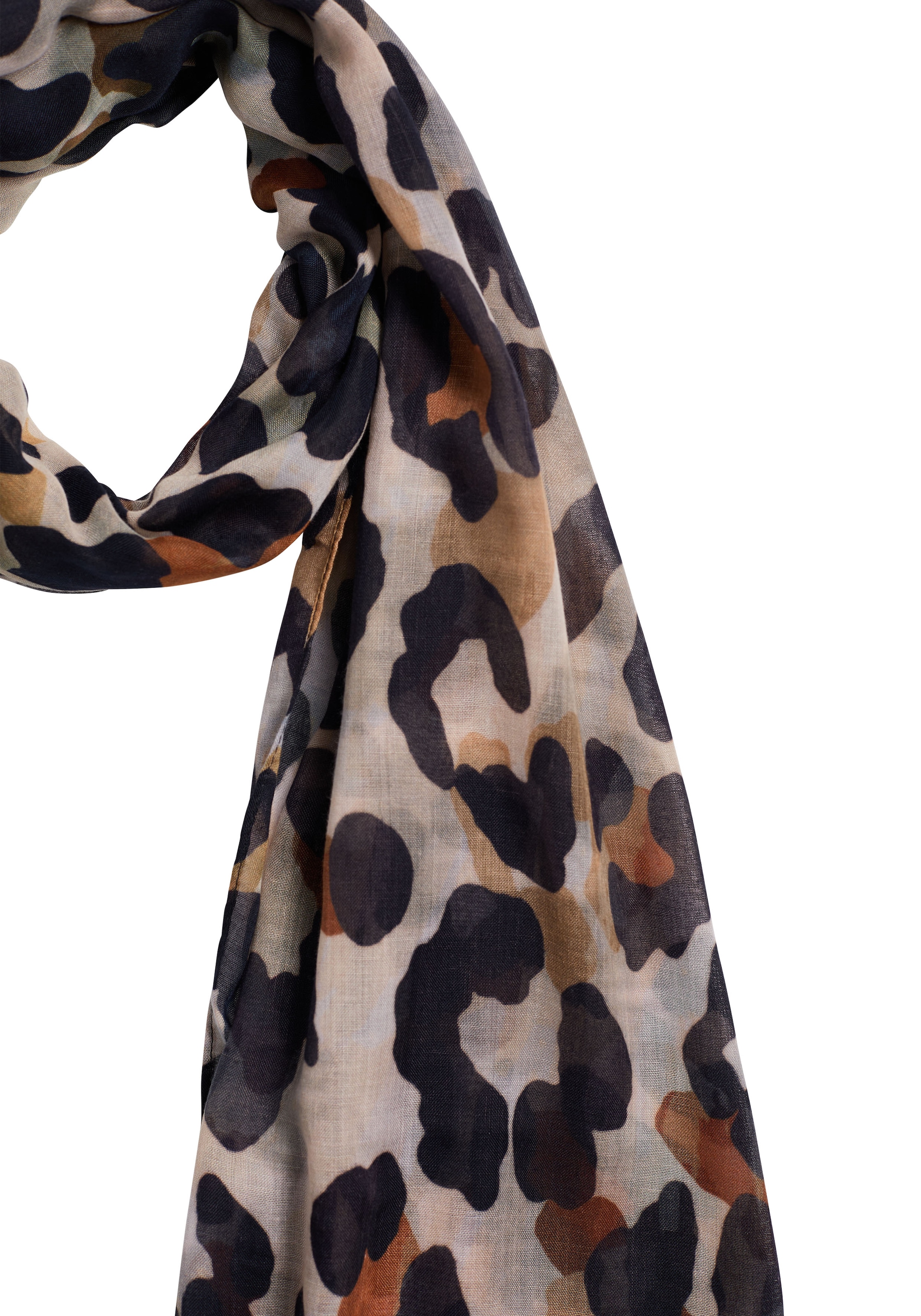 Laura Scott Modetuch, in Schalform mit trendigem Leo-Allover-Druck