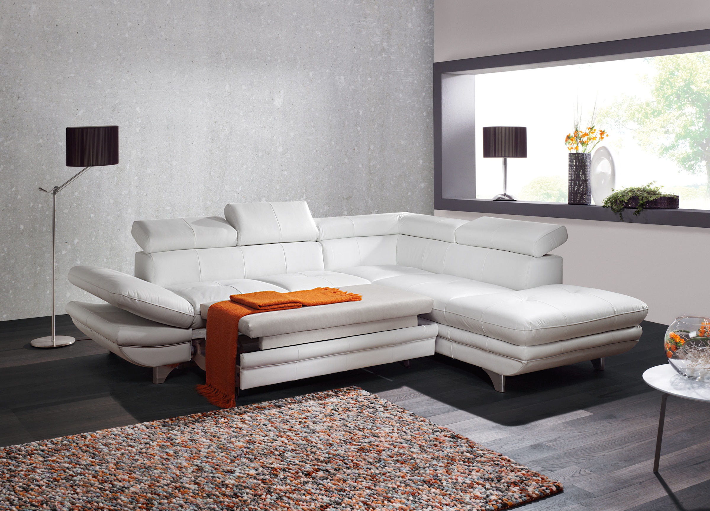 COTTA Ecksofa »Enterprise L-Form«, mit Arm- & Kopfteilverstellung, wahlweise mit Bettfunktion