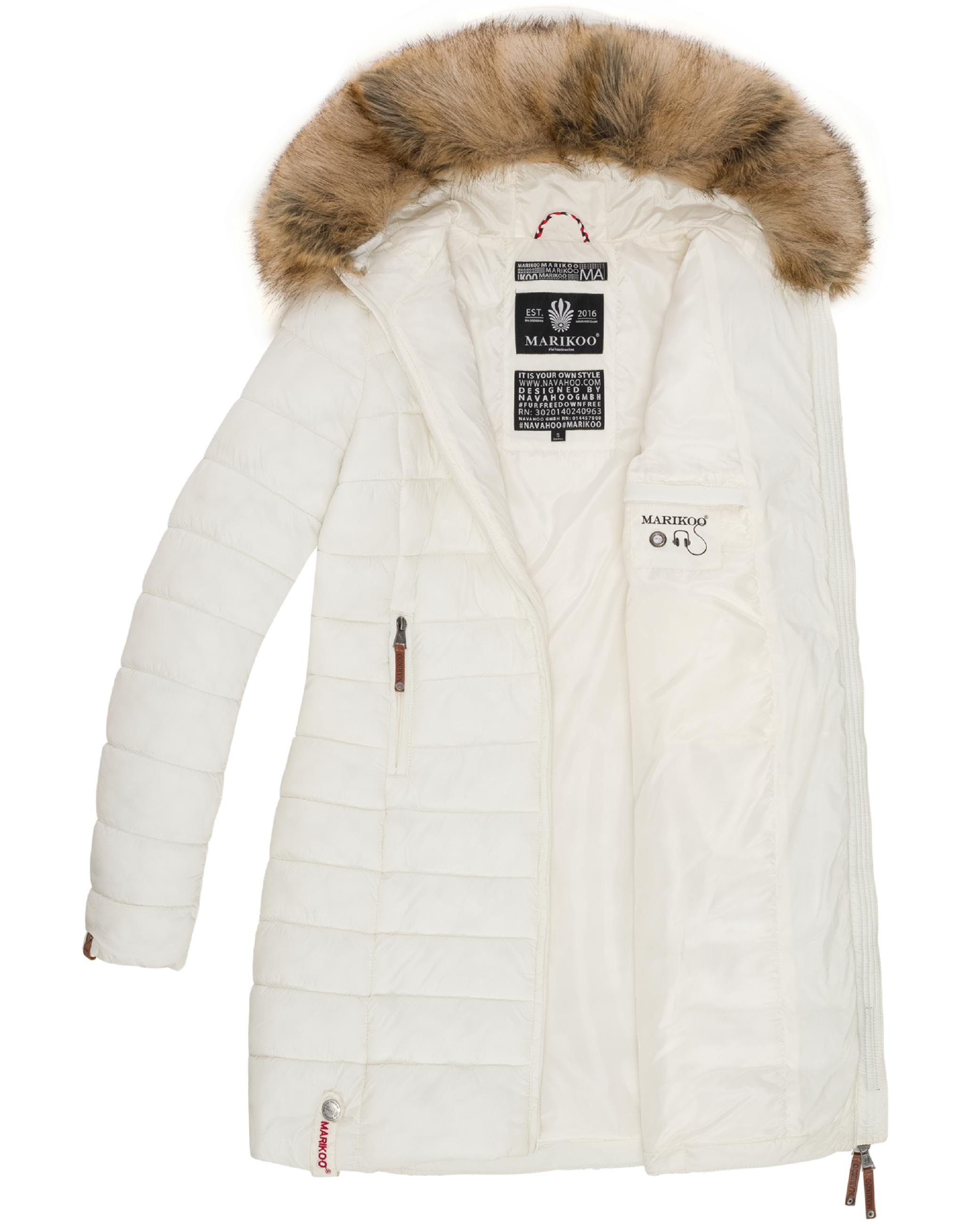 Marikoo Steppmantel »Steppmantel Rose-Stepp«, zeitloser Winterparka mit großer Kunstfellkapuze