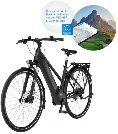 FISCHER Fahrrad E-Bike »VIATOR 6.0i Damen 504«, 10 Gang, Pedelec, Elektrofahrrad für Damen