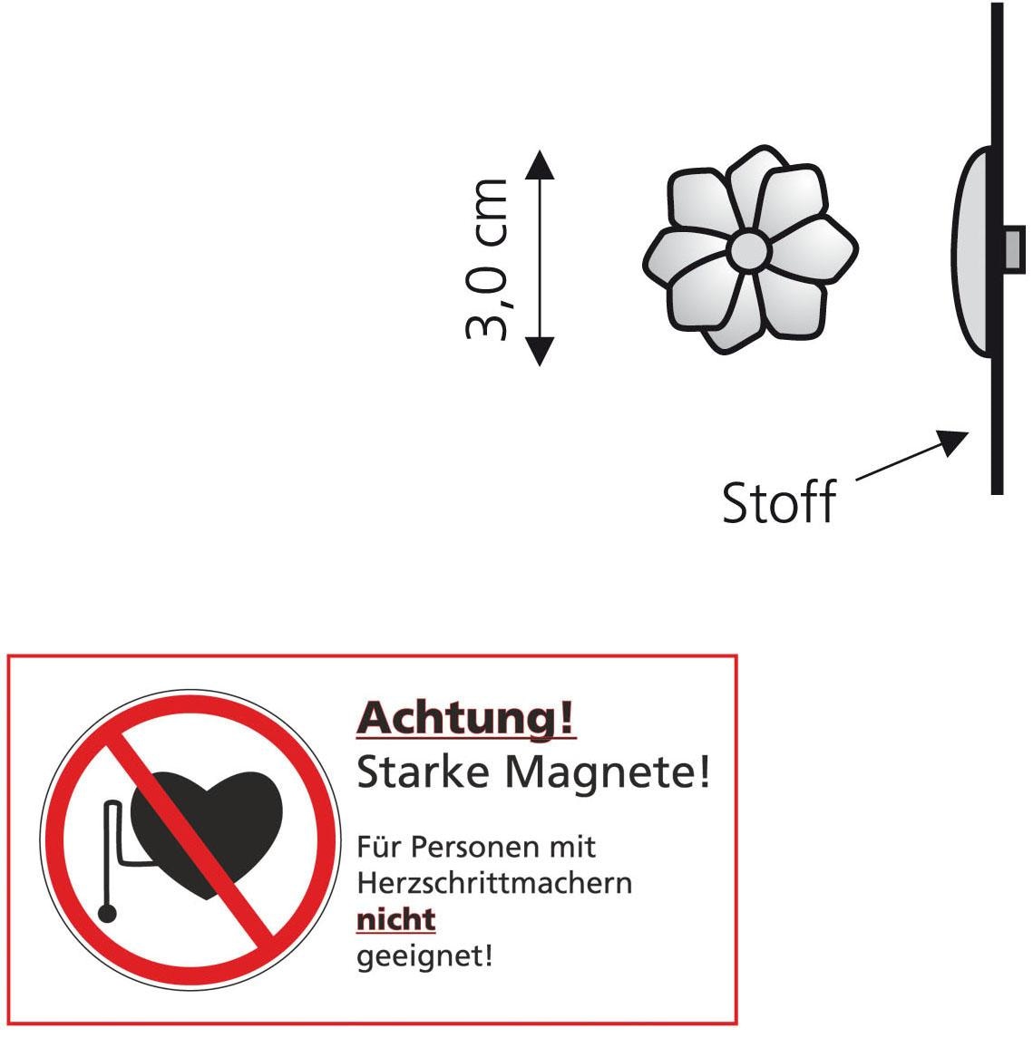 Liedeco Dekomagnet »Blume«, (1 St.), für metallische Flächen