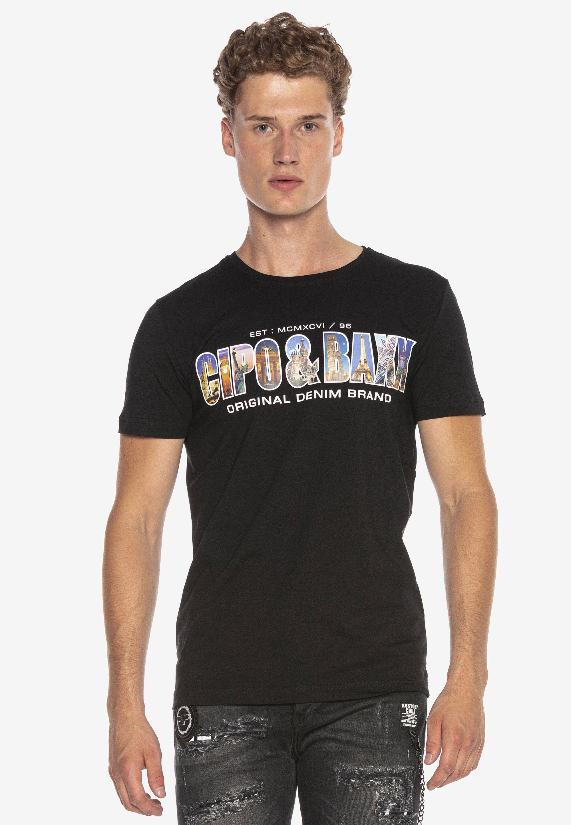 Cipo & Baxx T-Shirt »CT720« gerade geschnitten