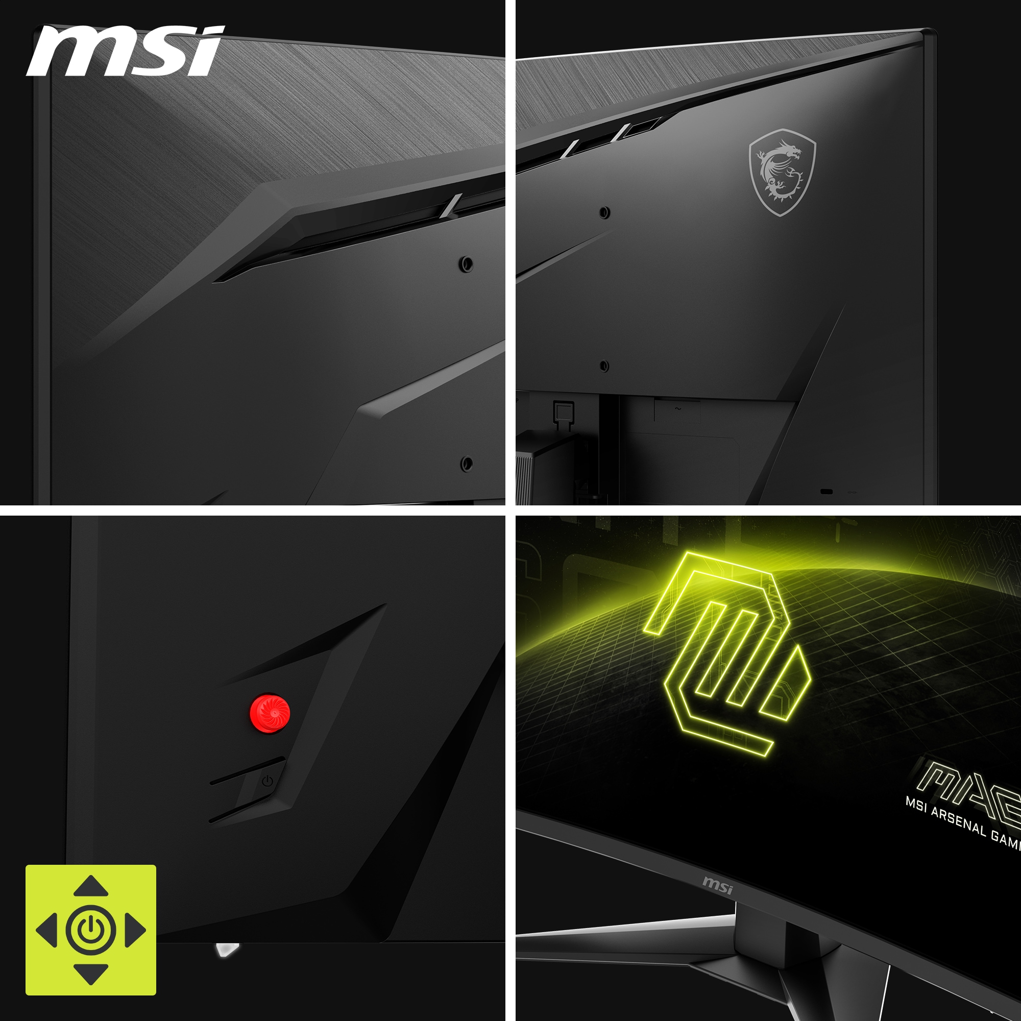 MSI Curved-Gaming-Monitor »MAG 242C«, 59,9 cm/24 Zoll, 1920 x 1080 px, Full HD, 1 ms Reaktionszeit, 180 Hz, neig-,schwenk-, höhenverstellbar, Pivot.Speaker