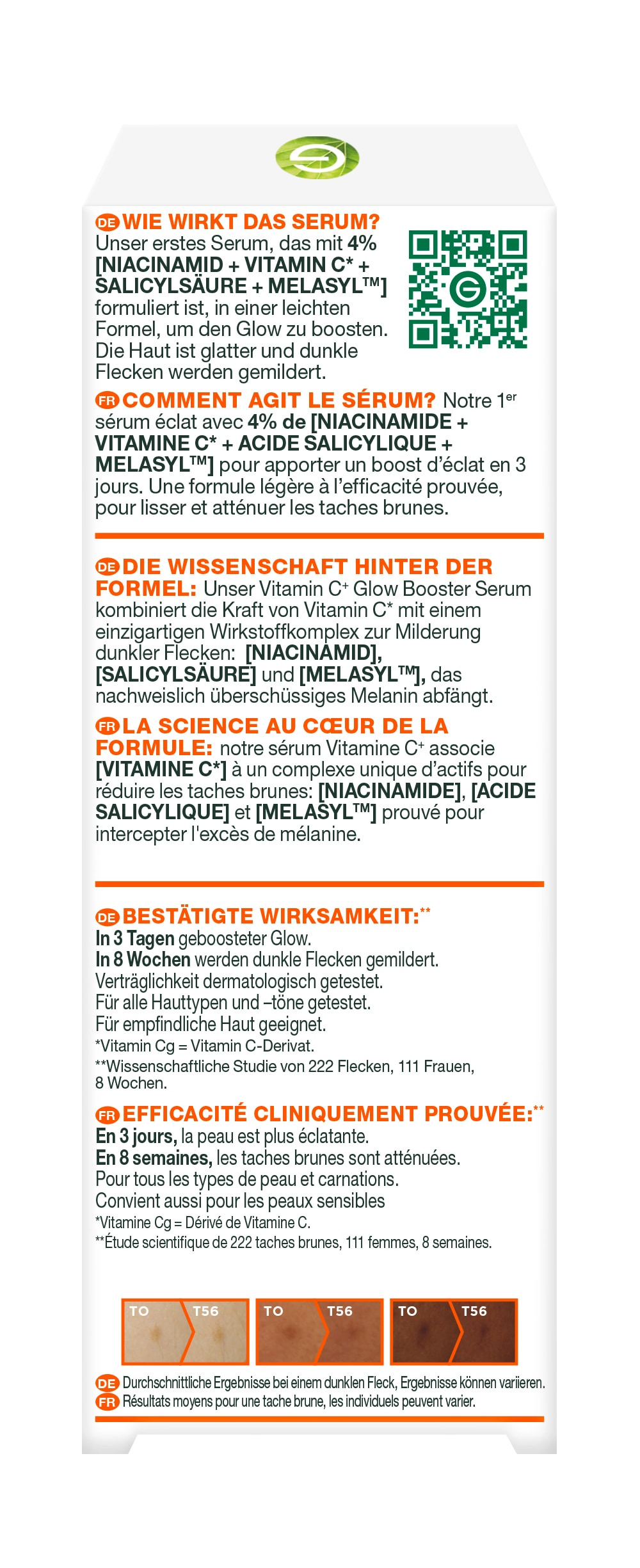 GARNIER Gesichtsserum »VITAMIN C+ GLOW BOOSTER SERUM« für empfindliche Haut, flüssige Textur, mit 4 % Niacinamid