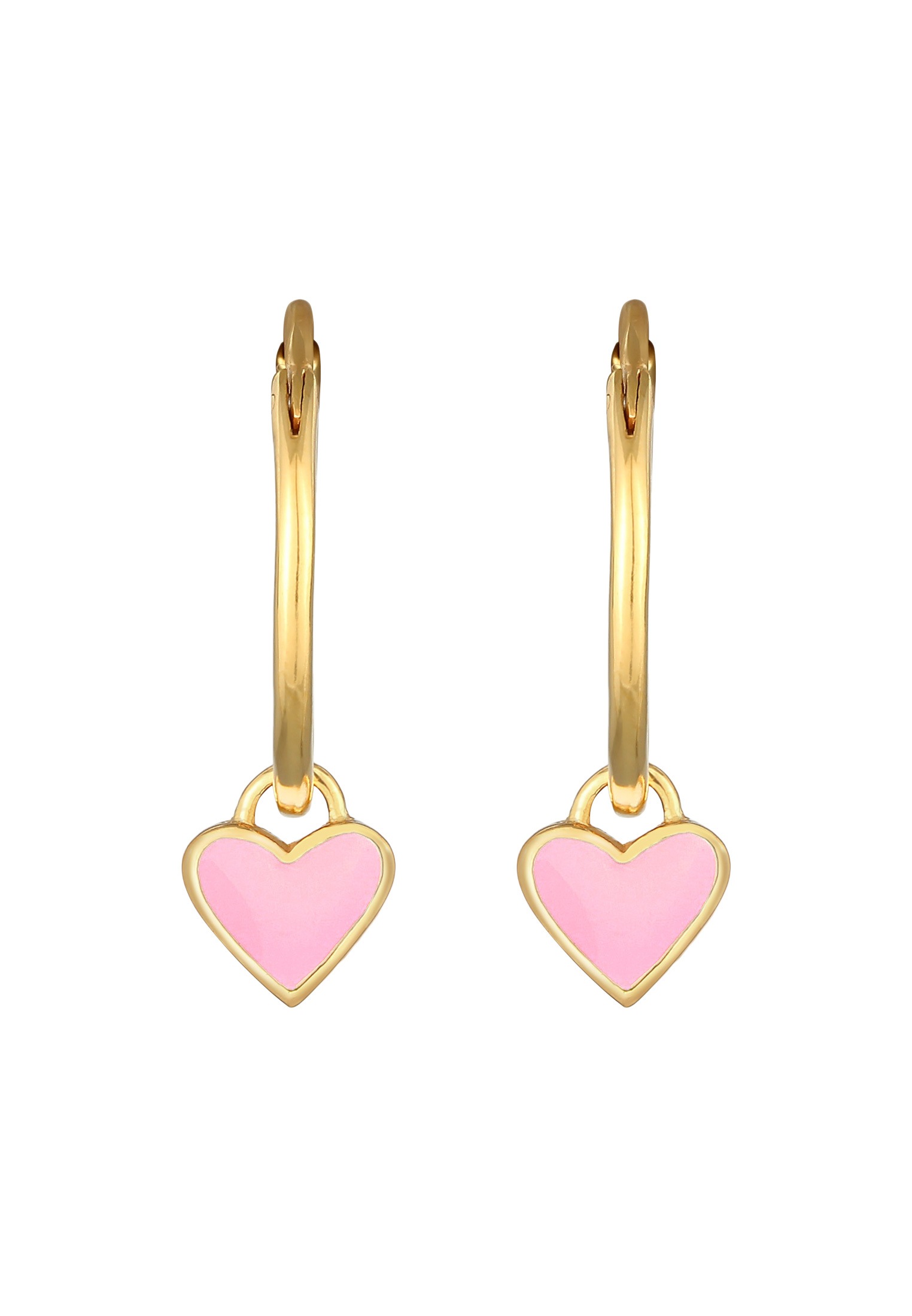 Elli Paar Creolen »Ohrringe Creolen Herz Love Emaille 925 Silber«