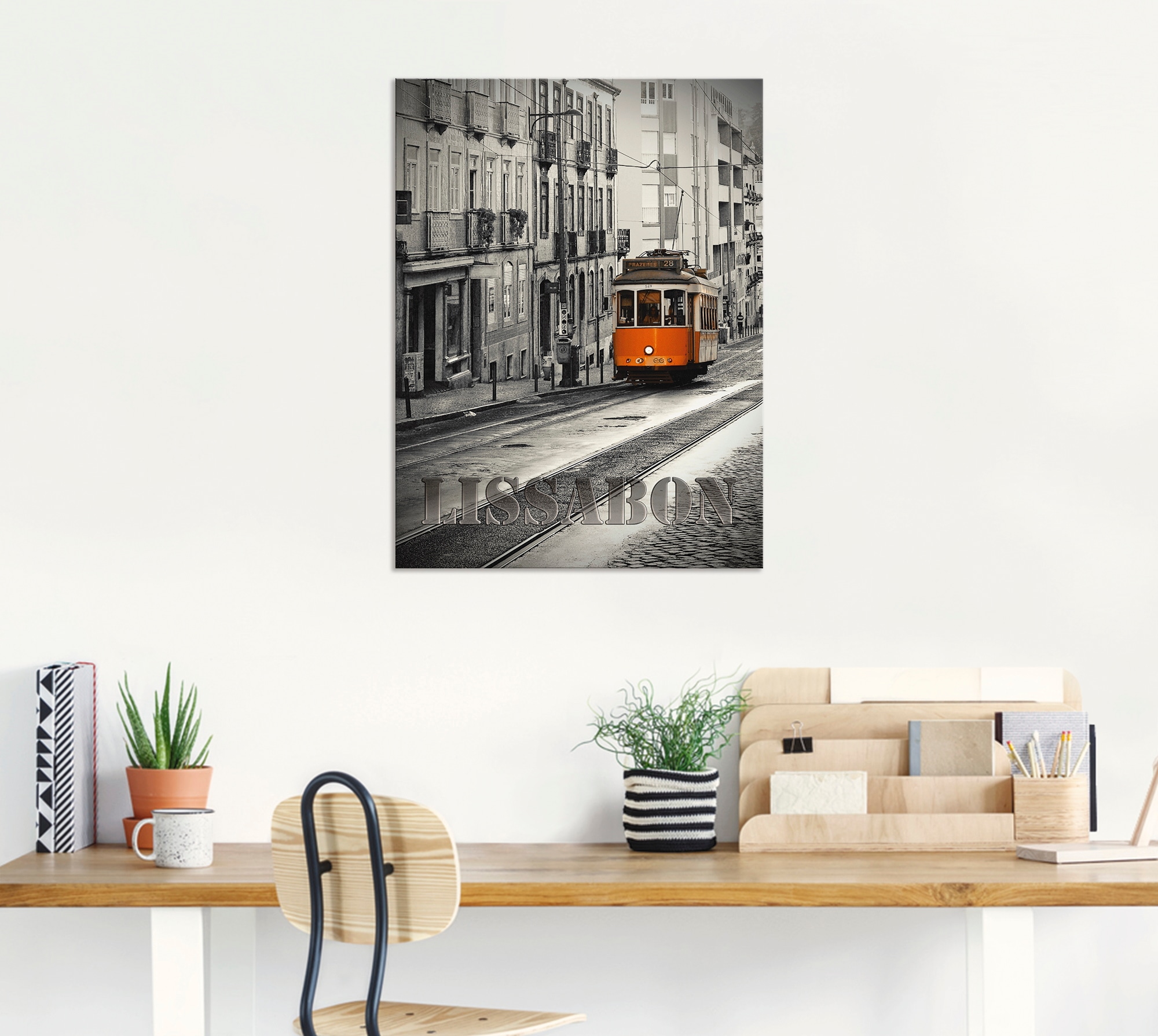 Artland Alu-Dibond-Druck »Lissabon - Linie 28« Züge 1 Stk. tlg. für Innen- und Außenbereich geeignet, Outdoorbild