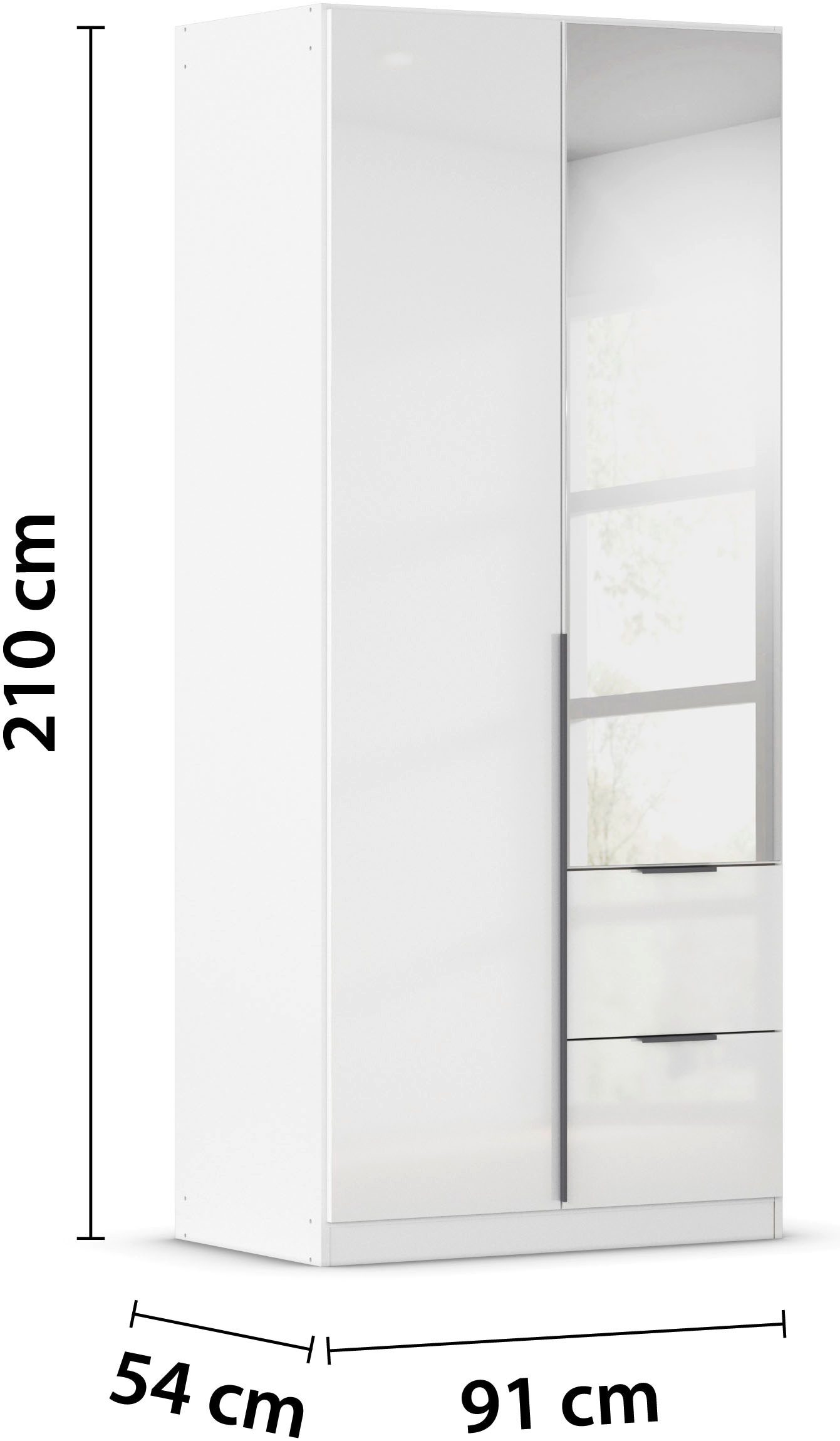 rauch Drehtürenschrank »Kleiderschrank Schrank Garderobe AGORDO mit Dekor- oder Hochglanzfront«, (in zwei Griff-Farben mit Dekor- oder Hochglanzfront), mit Außenschubkästen, in 6 Breiten und 2 Höhen MADE IN GERMANY