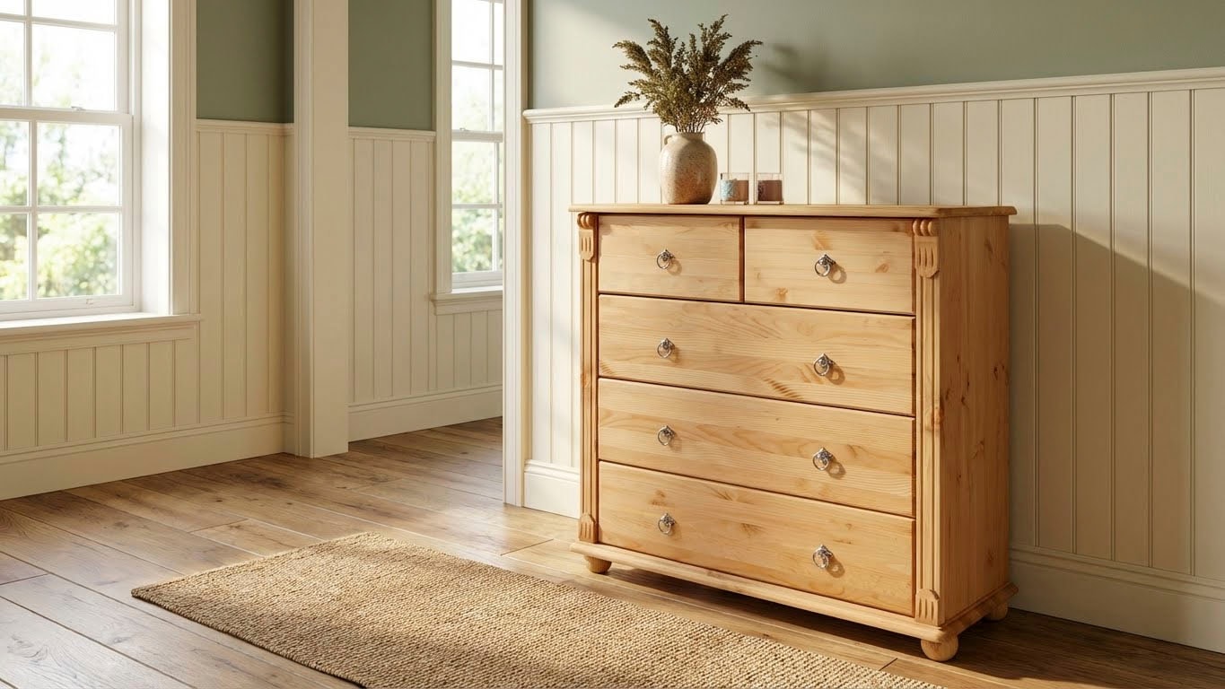 OTTO home Schubkastenkommode »Tessin« aus massiver, FSC zertifizierter Kiefer, mit 5 Schubladen