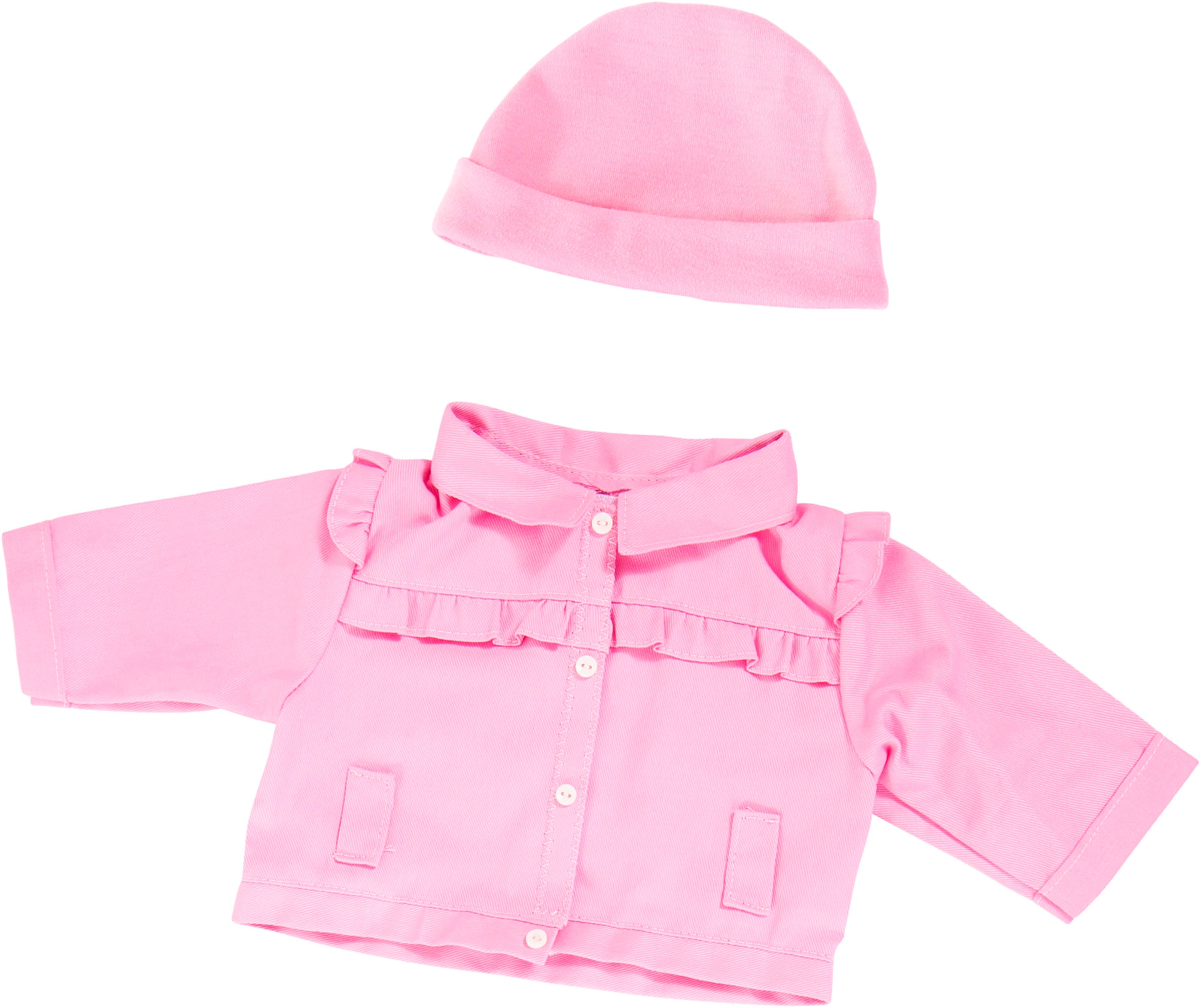 Bayer Puppenkleidung »Kleid/Jacke blau 46 cm«, (Set, 3 tlg.)