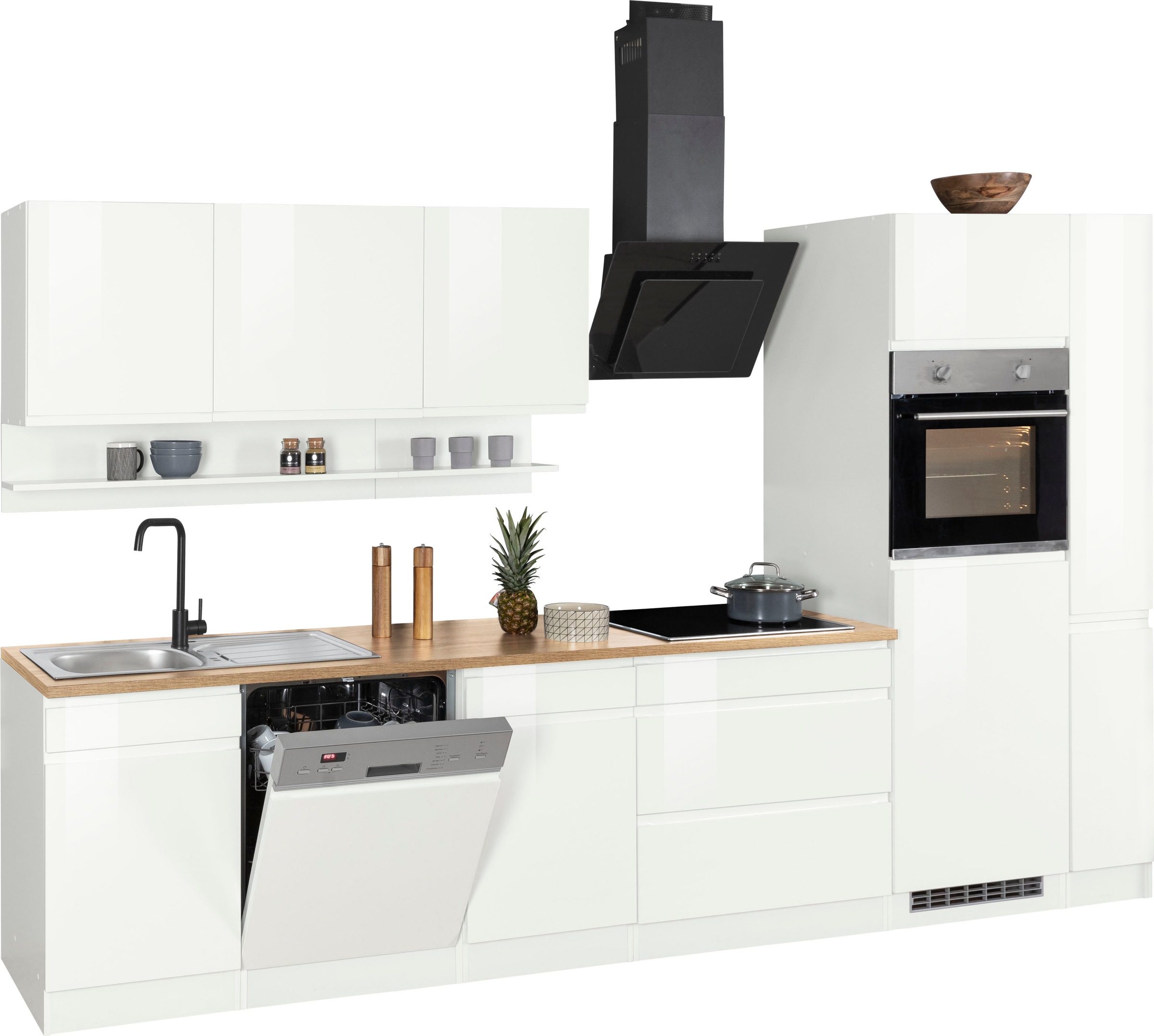 KOCHSTATION Küchenzeile »KS-Virginia«, Breite 330 cm, mit E-Geräten