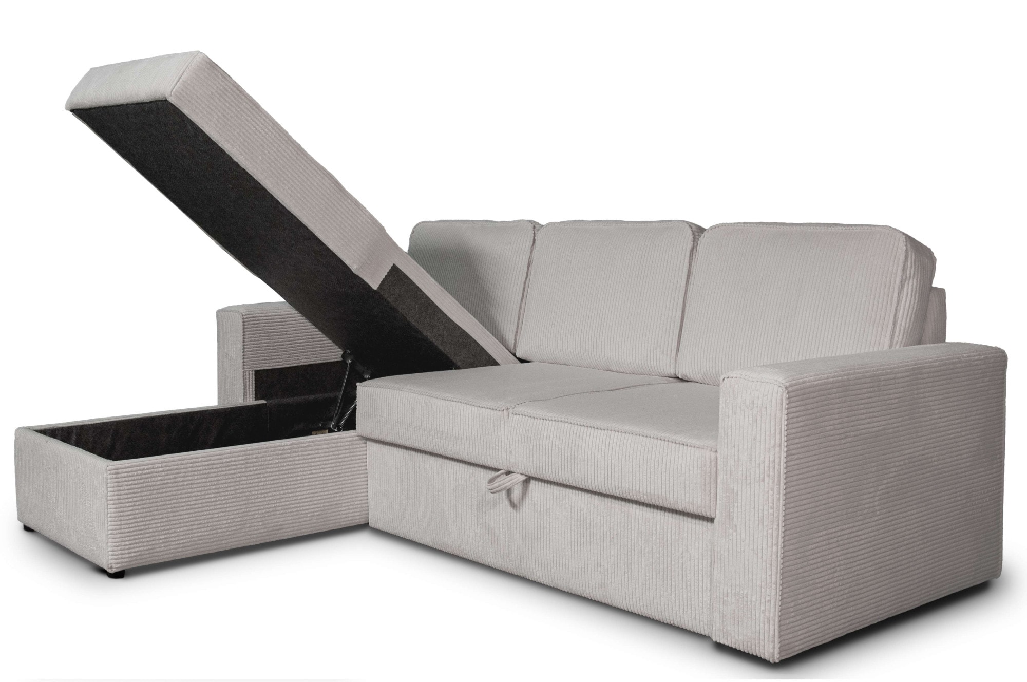 Home affaire Ecksofa »Visan, L-Form,«, kompaktes Sofa mit Schlaffunktion und mit Bettkasten, im Cord-Bezug
