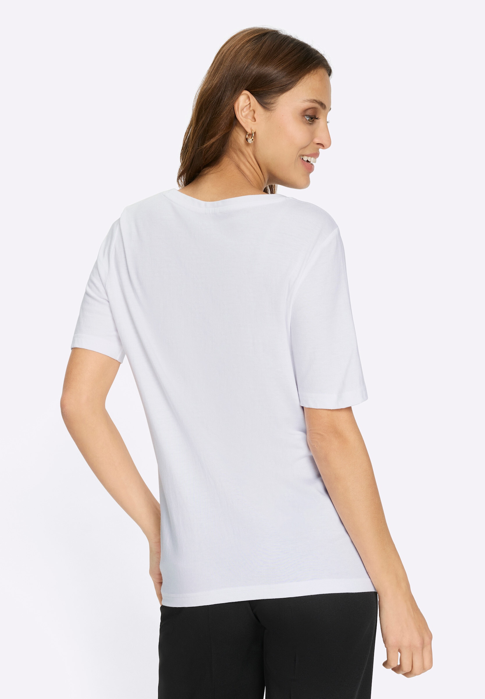Witt T-Shirt »Rundhals-Shirt Rundhalsshirt mit Glitzersteinchen«