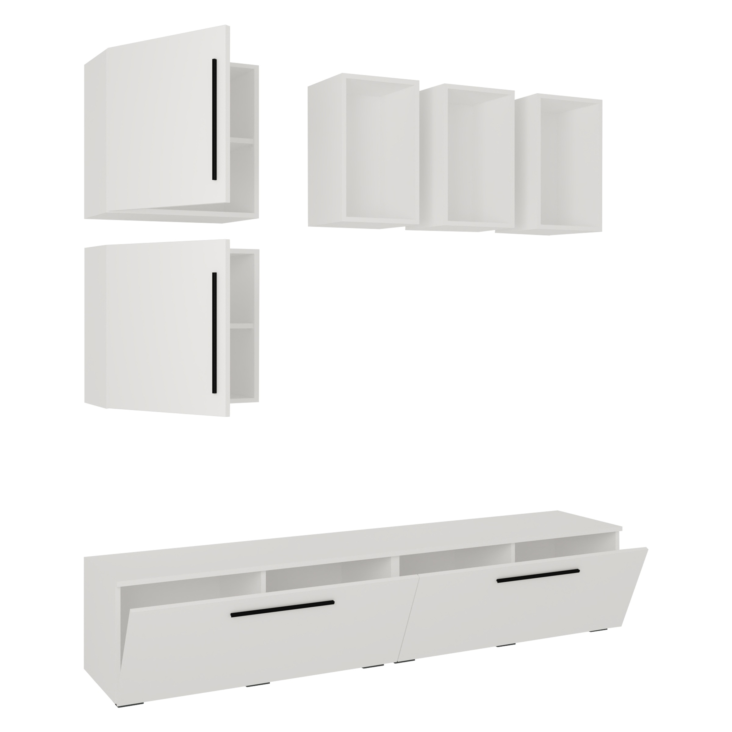 VCM TV-Board »VCM TV Möbel | Wohnwand mit ausreichend Stauraum | Anbauwand | Maße H. 200 x B. 190 x T. 40 cm | Fernseh Möbel ¿ Arila L« VCM Arila, 