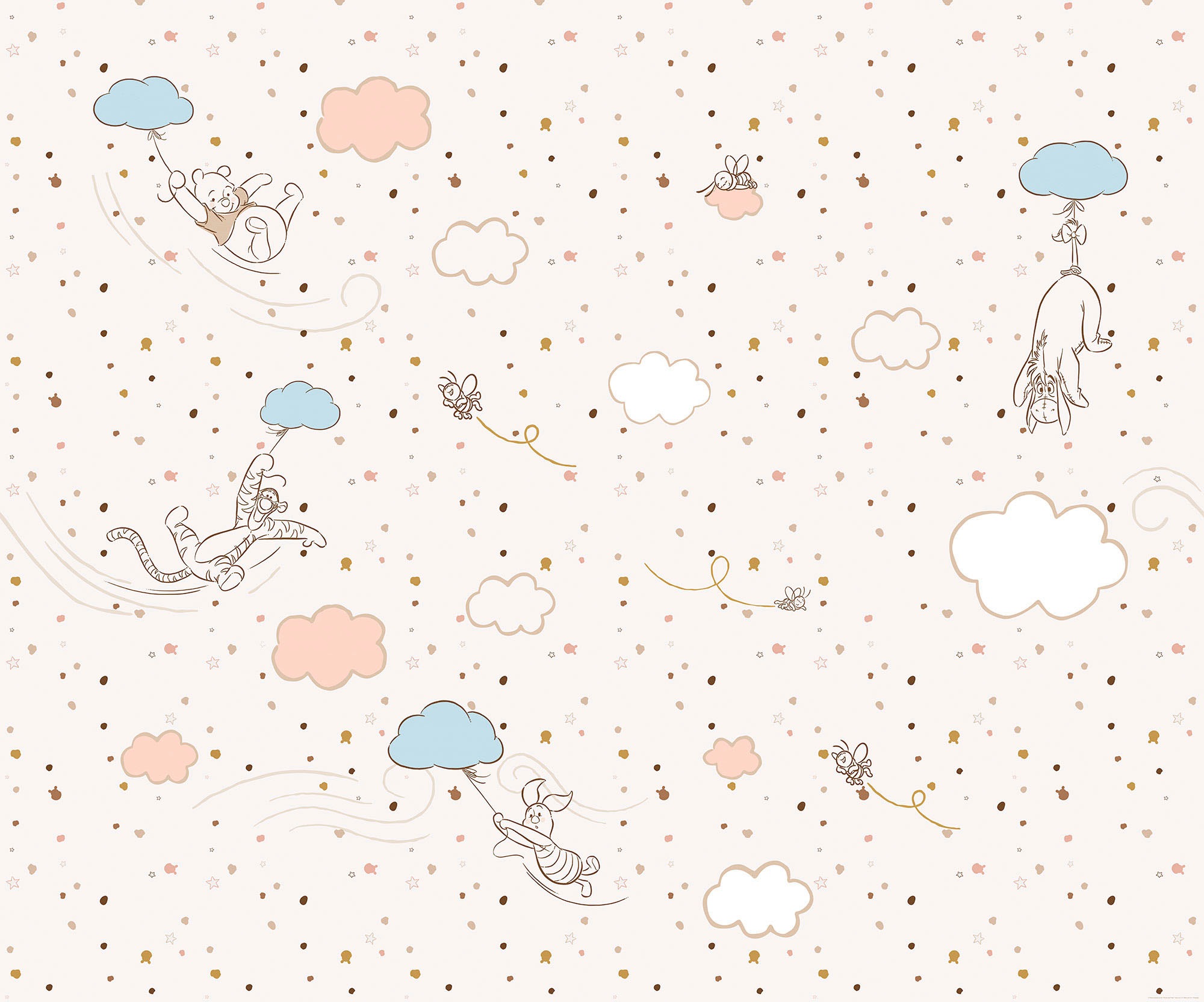 Komar Fototapete »Digitaldruck Vlies - Winnie the Pooh Wind Dance - Größe 300 x 250 cm«, bedruckt, Kinderzimmer
