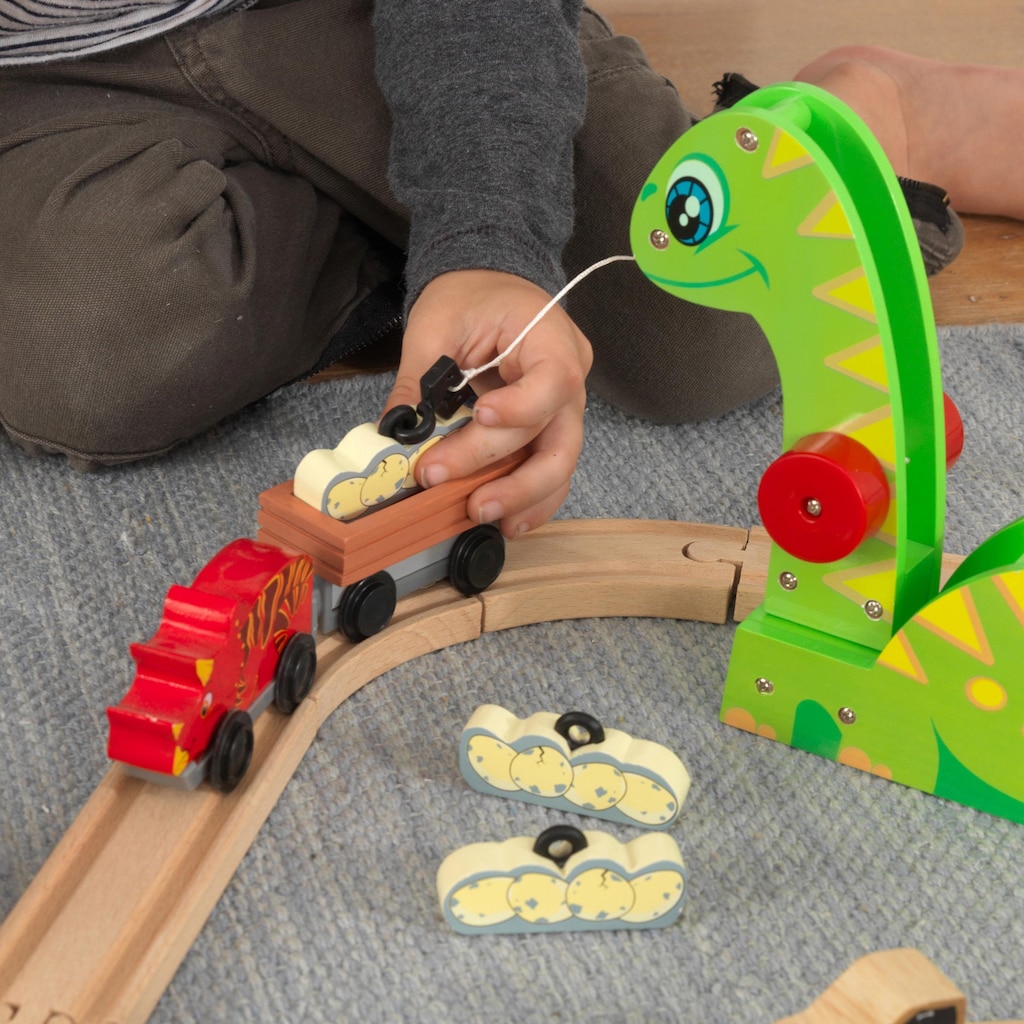 KidKraft® Spielzeug-Eisenbahn »Holzspielzeug, Dinosuarier Eisenbahn-Set«