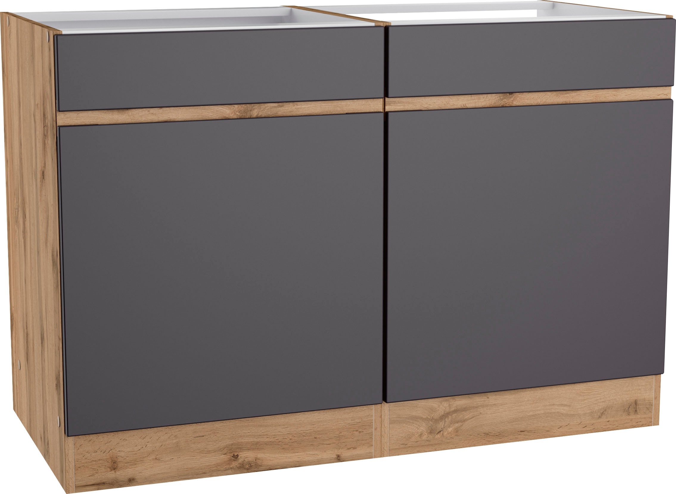 KOCHSTATION Spülenschrank »KS-Riesa« Breite 120 cm, MDF-Fronten