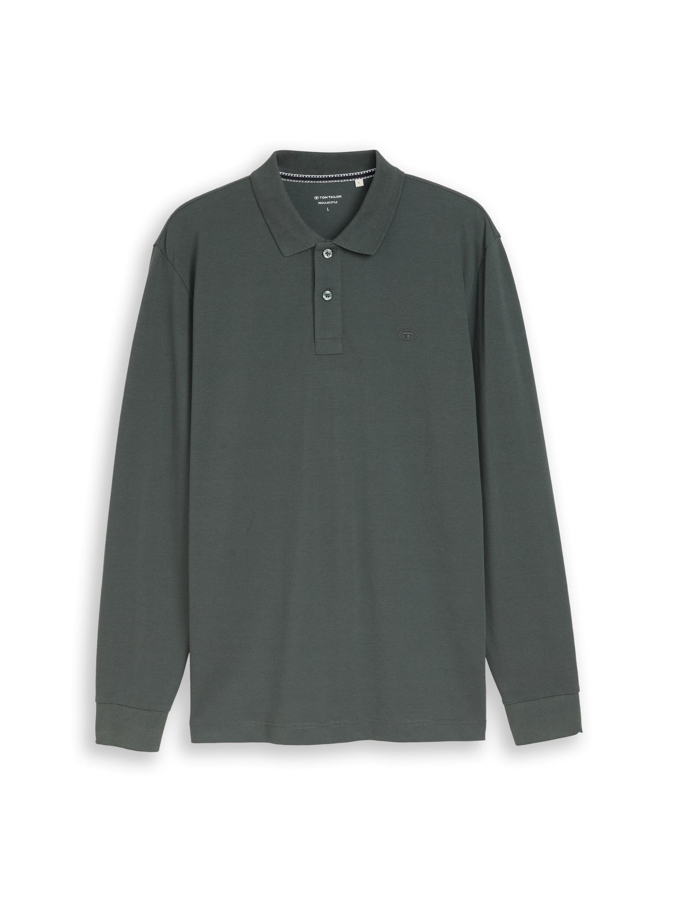 TOM TAILOR Langarm-Poloshirt mit Logo-Stickerei