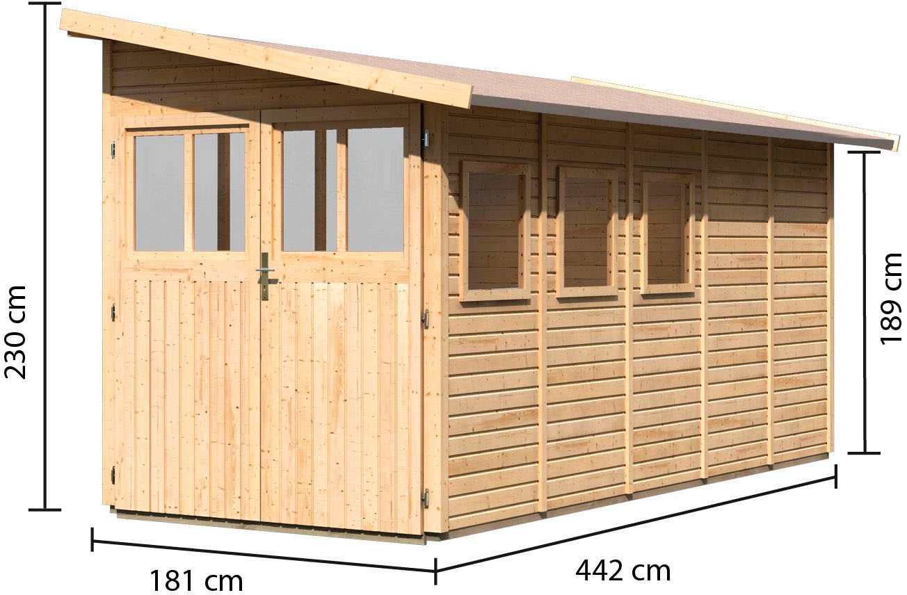 Karibu Gartenhaus »Wurmberg 5« terragrau oder naturbelassen