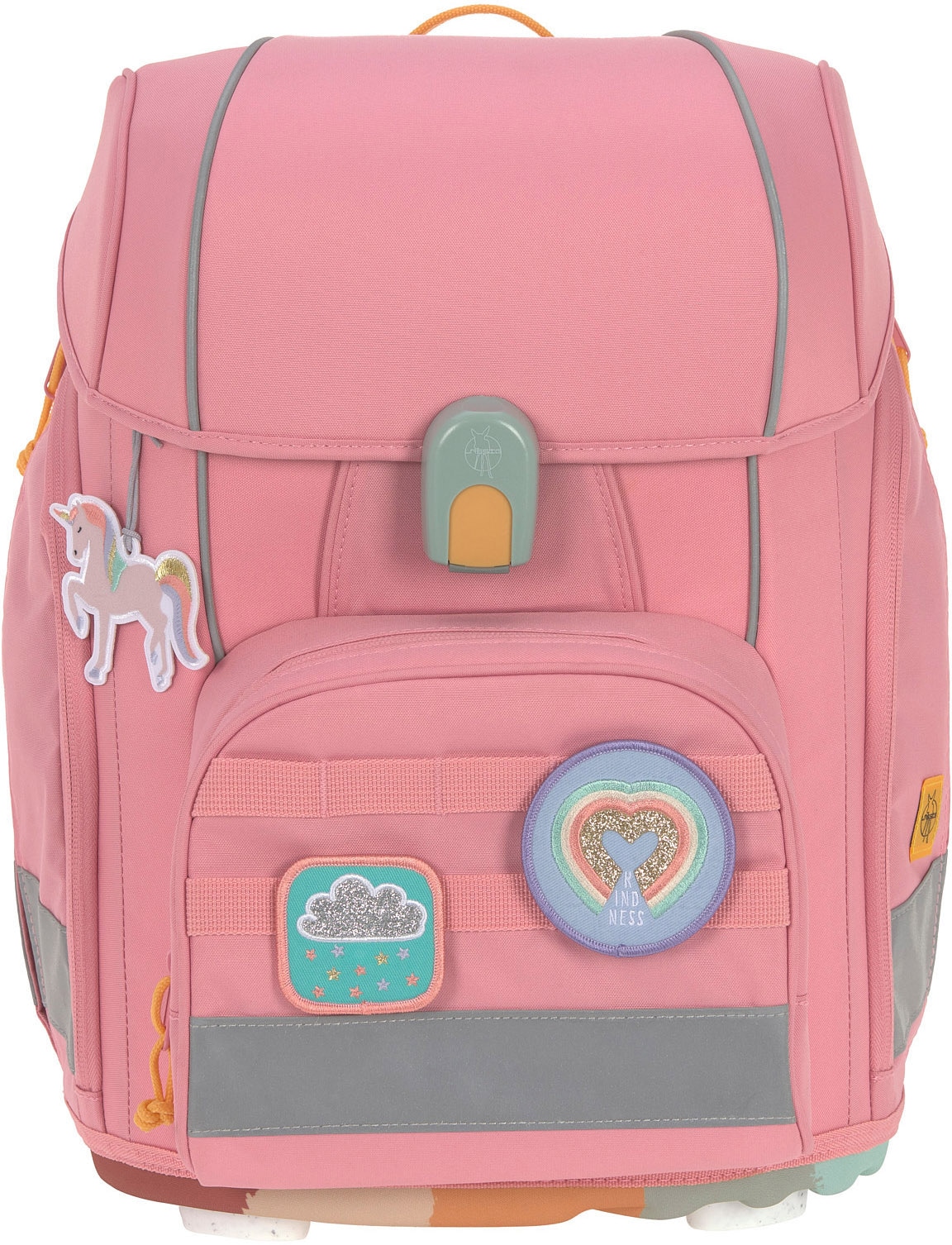 LÄSSIG Schulranzen »Unique, Boxy, Pink«, Reflektoren, PETA-approved vegan; aus recycelten PET-Flaschen