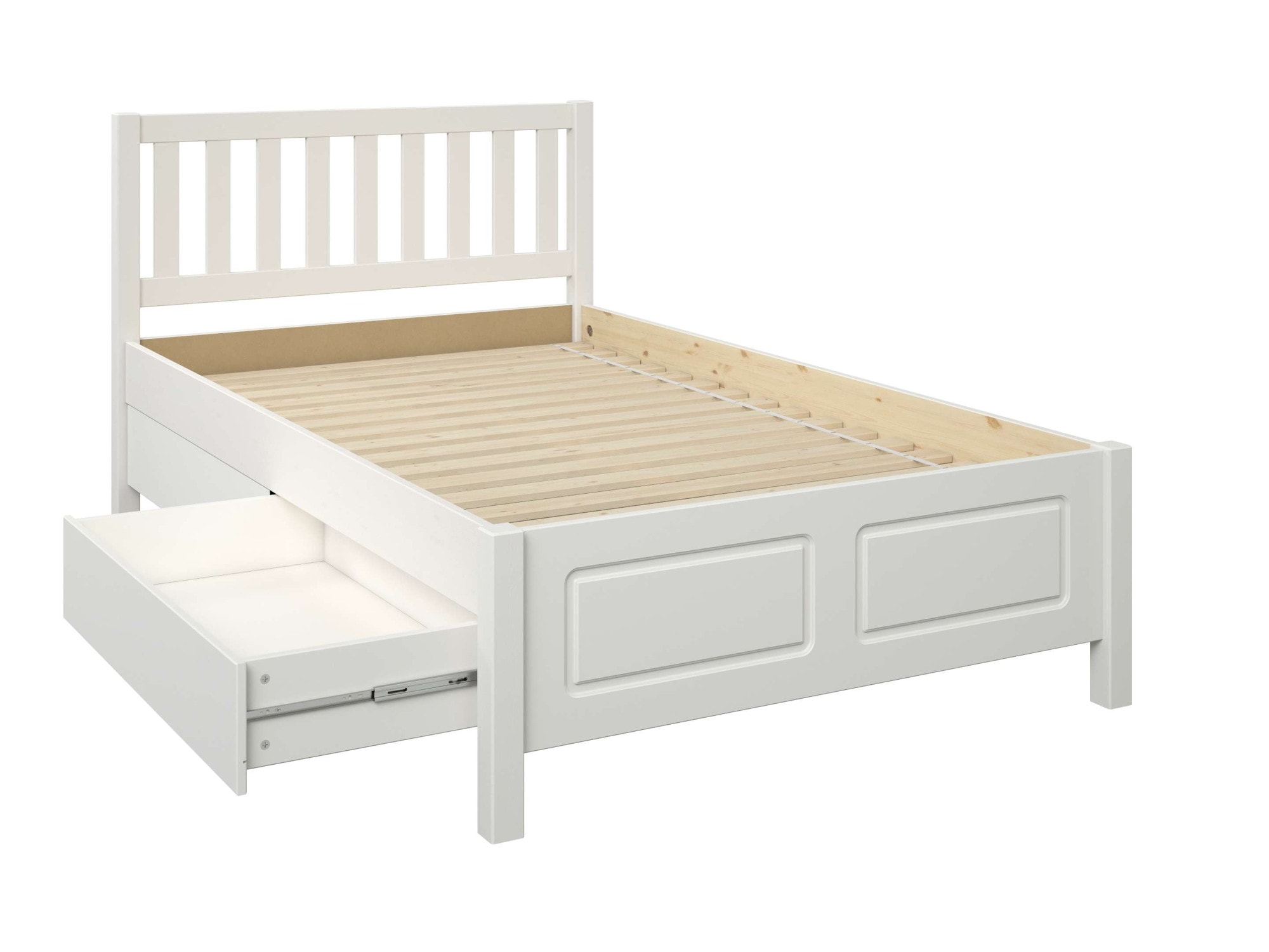 OTTO home Stauraumbett »Synnra, Stauraumbett, 4 Schubladen, Made in EU, Landhausstil« FSC® zertifiziert, Kassettenfront, Stauraumlösung und Komfort