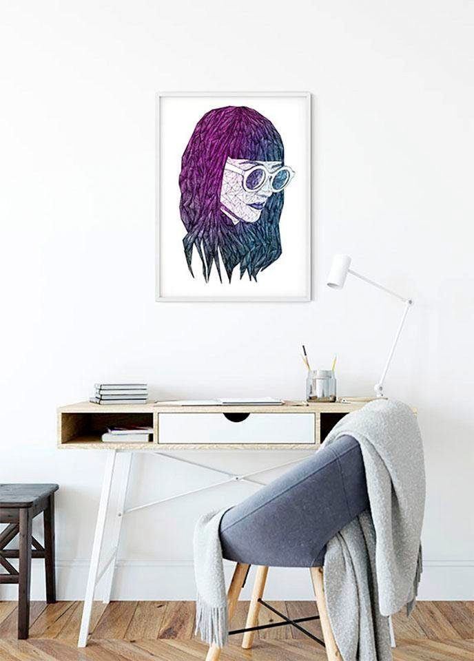 Komar Bild »Grid Violet«, Porträts, (1 St.), Wandbild zur Dekoration - ohne Rahmen