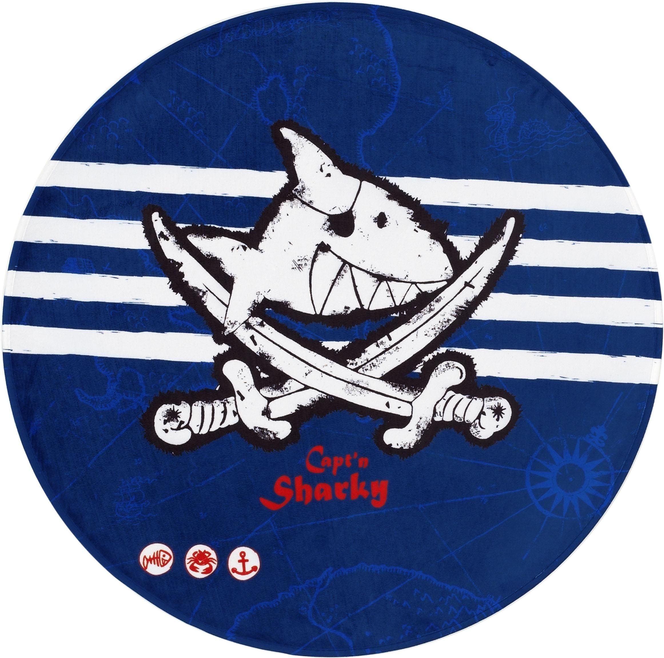 Capt`n Sharky Kinderteppich »SH-313«, rund, bedruckter Stoff, weiche Microfaser, Kinderzimmer