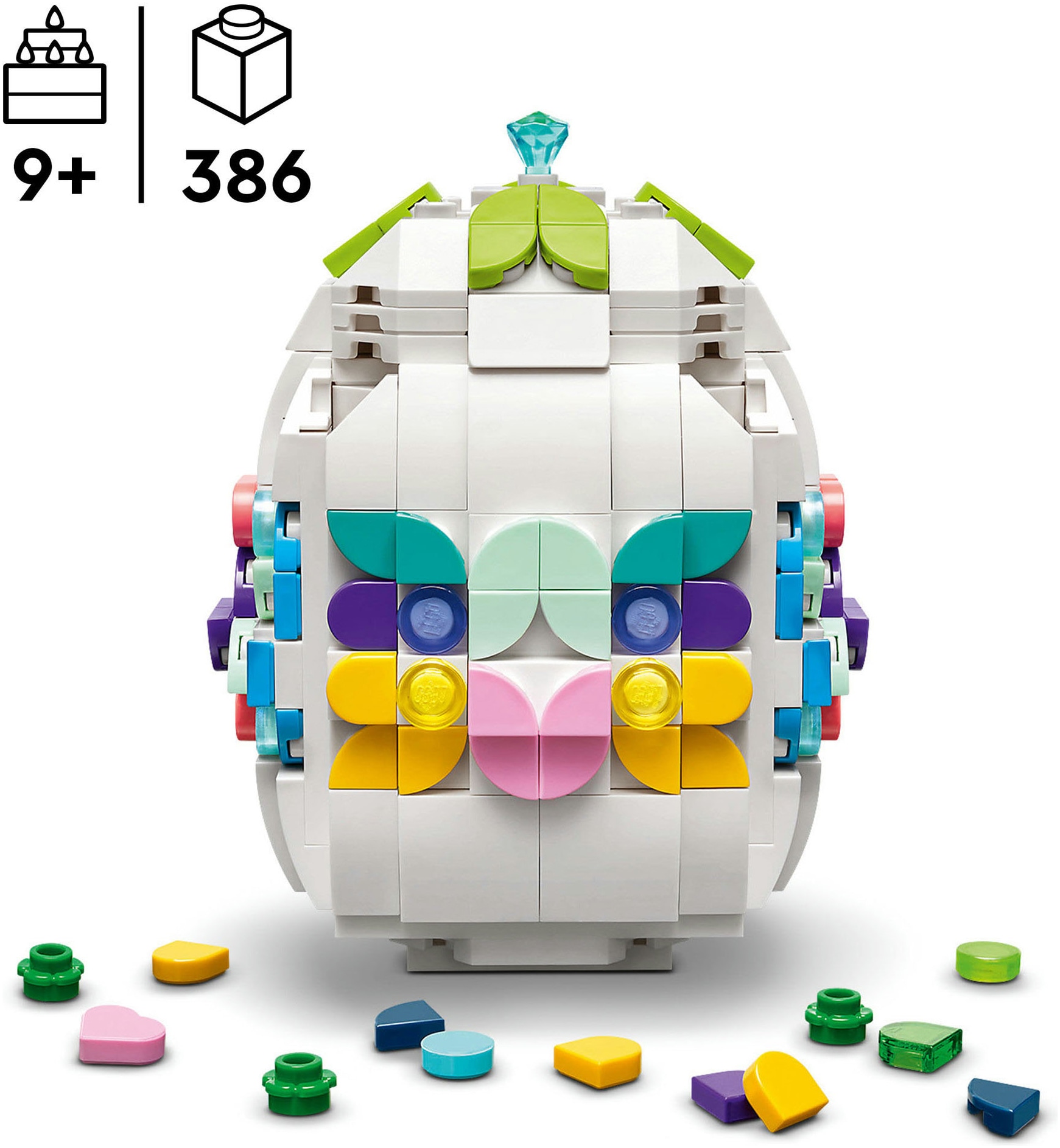 LEGO® Konstruktionsspielsteine »Verziertes Osterei (40816), LEGO Iconic« Made in Europe