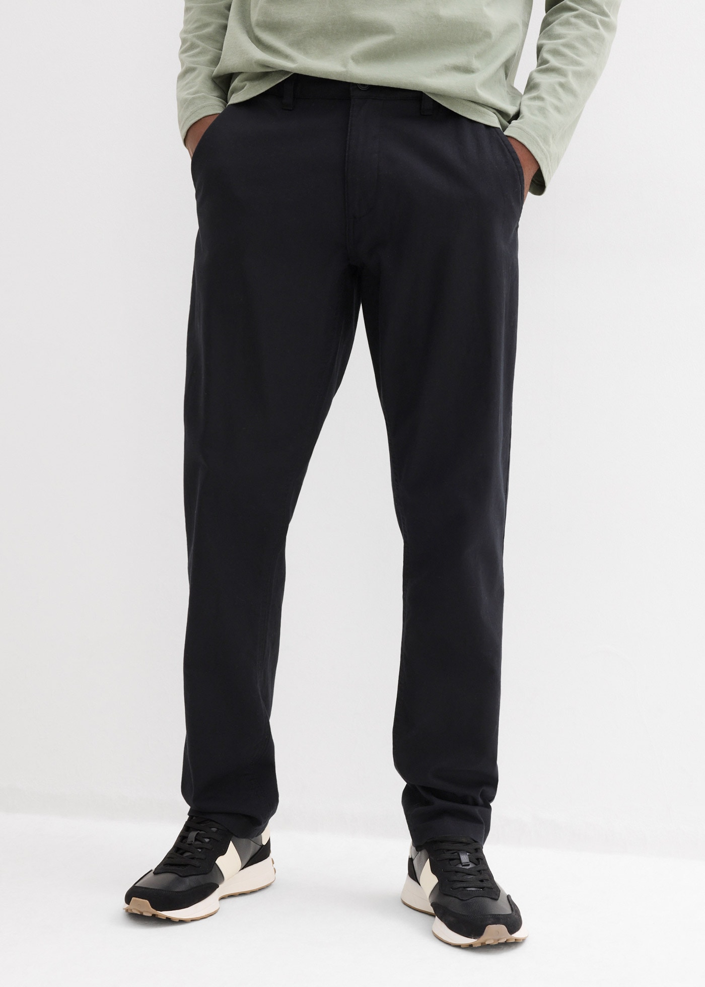 bonprix Chinohose  aus Leinen und Baumwolle, Regular Fit, im Chino-Stil