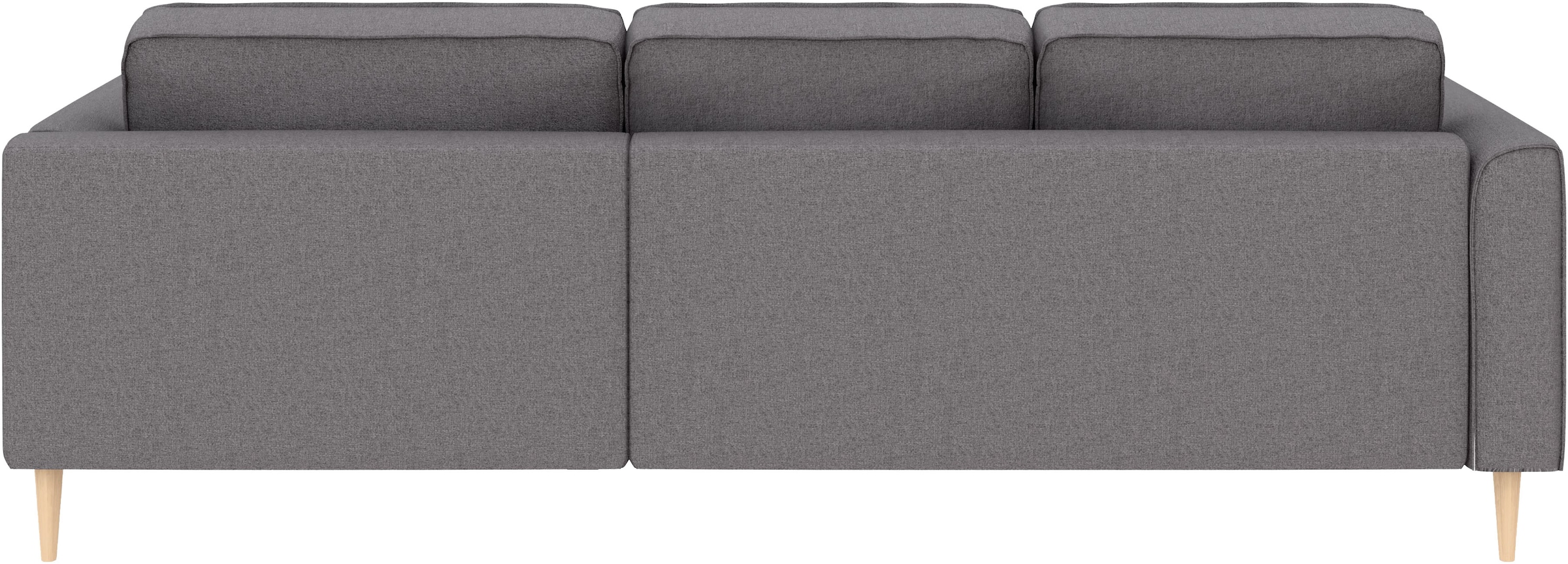 Home affaire Ecksofa »Booster, whlw. mit Schlaffunktion & Bettkasten, Fuß Buche lackiert« Recamiere beidseitig montierbar, L-Form, in Cord & Struktur, B: 232 cm