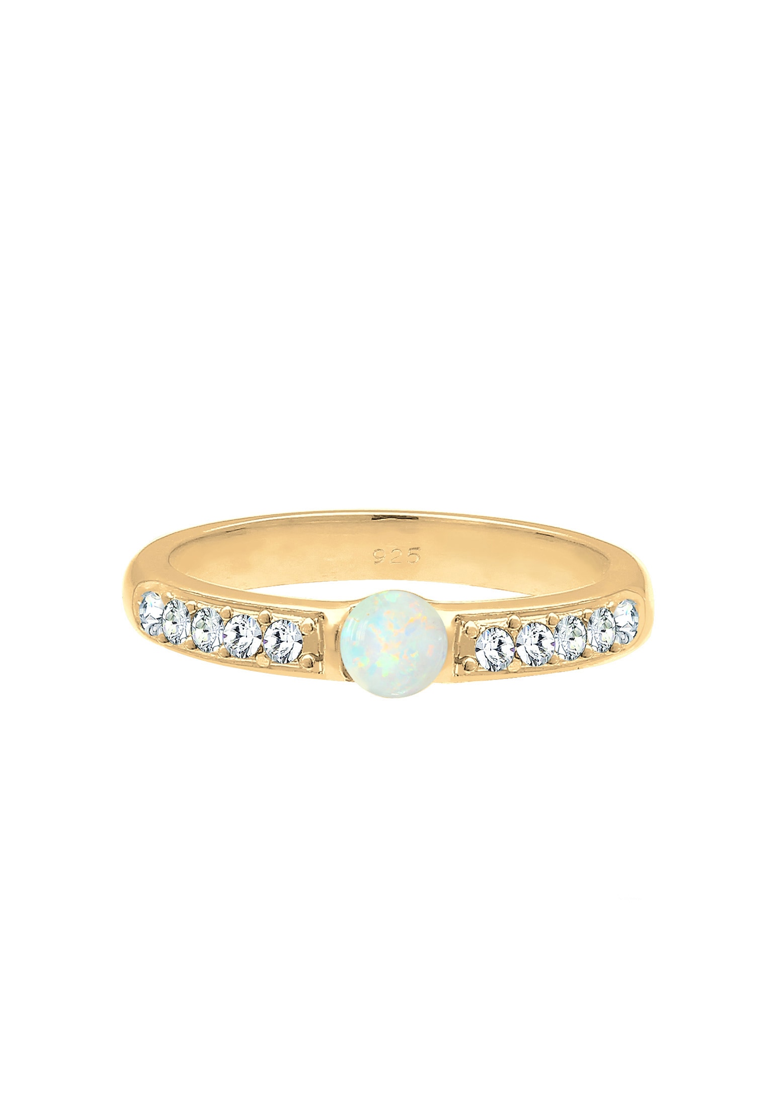 Elli Premium Verlobungsring »Ring Glas Kristalle Synthetischer Opal 925 Sterling Silber«