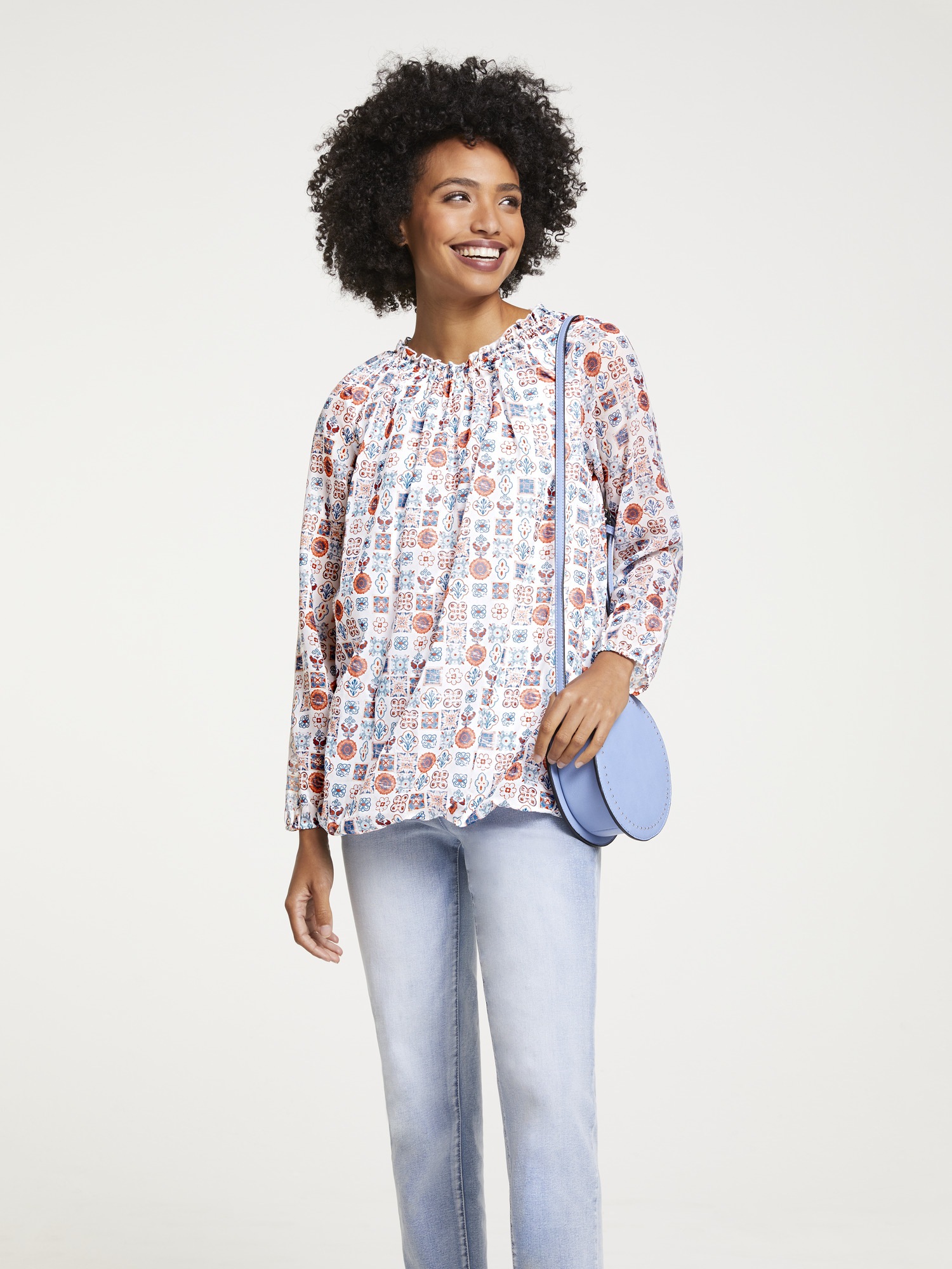 LINEA TESINI by Heine Druckbluse, mit Gummizug im Saum